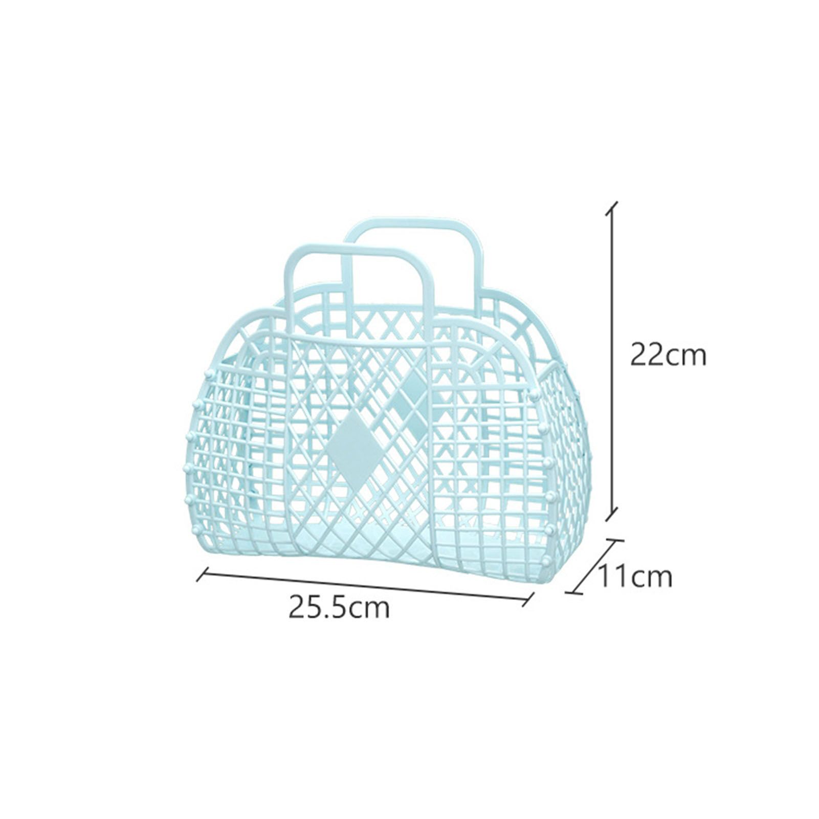 Hollow Storage Basket Plastic Reusable Portable Foldable Bag for Beach Home view 2