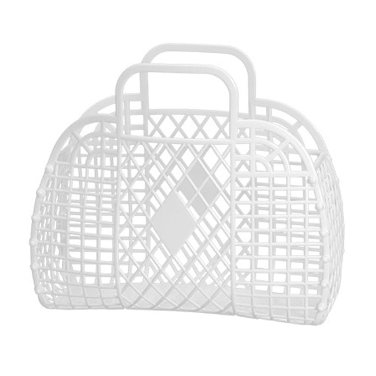 Hollow Storage Basket Plastic Reusable Portable Foldable Bag for Beach Home