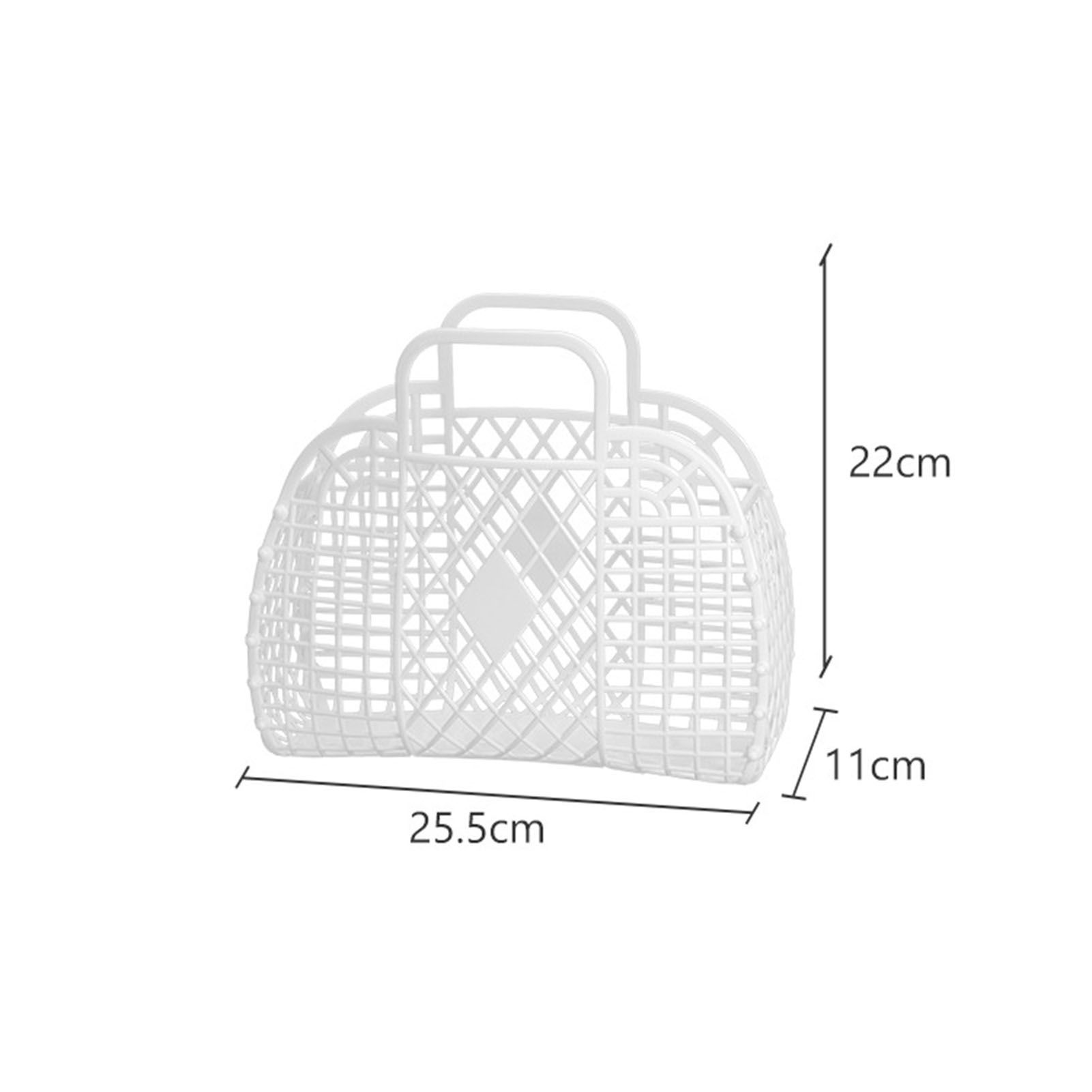 Hollow Storage Basket Plastic Reusable Portable Foldable Bag for Beach Home view 2