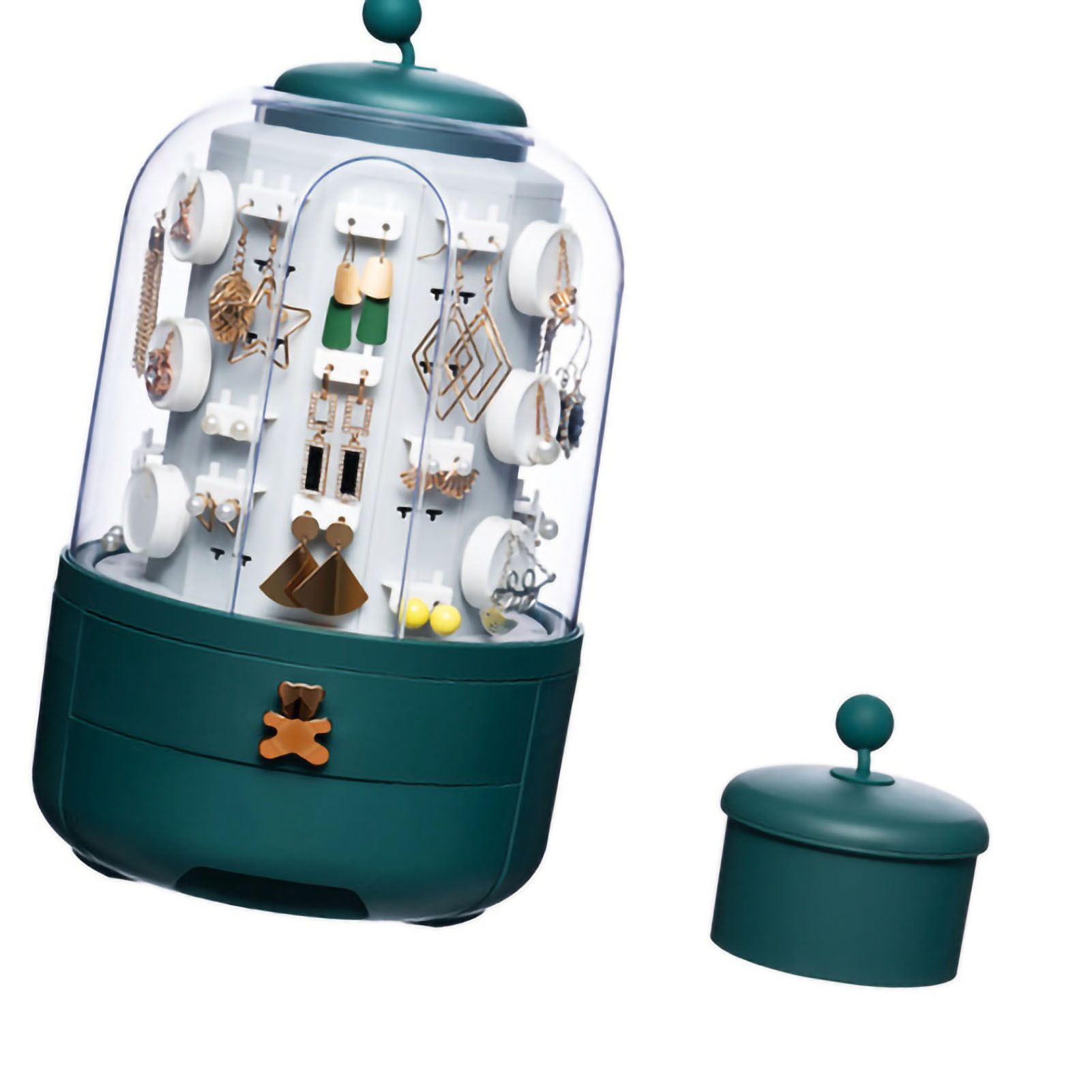 Jewelry Storage Box Table Dustproof Classification Large Capacity Earring view 2