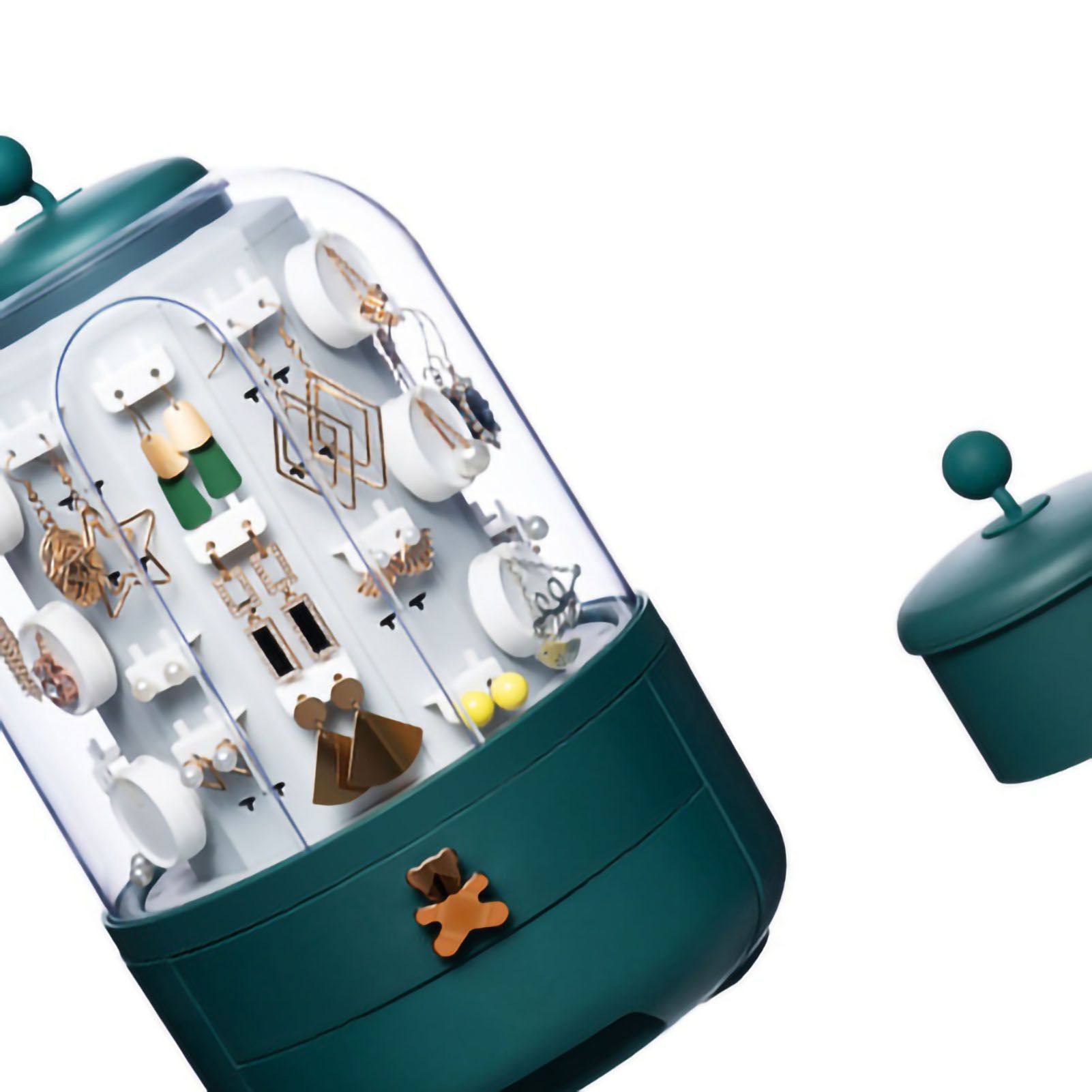 Jewelry Storage Box Table Dustproof Classification Large Capacity Earring view 3