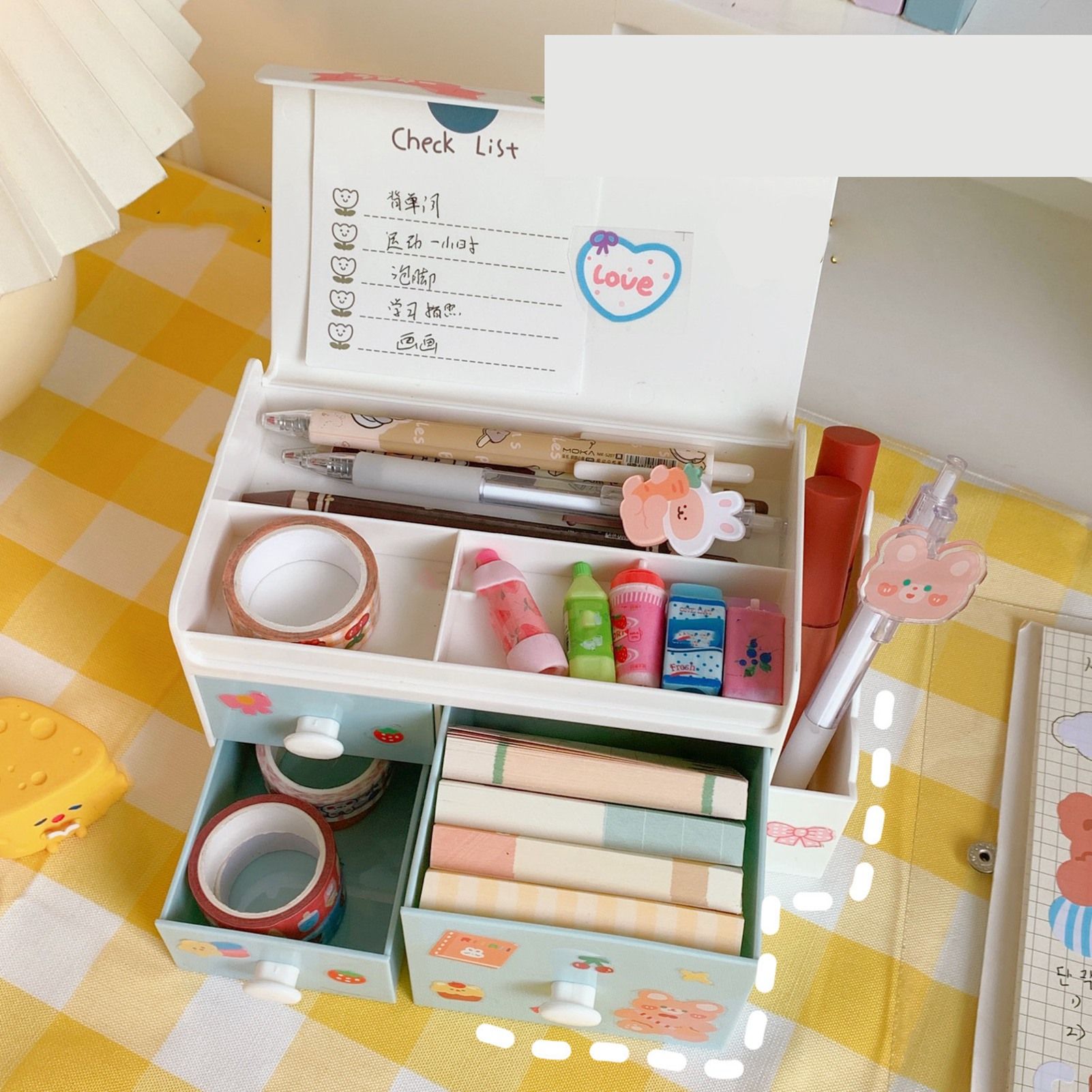 Desktop Storage Box Drawer Design Large Capacity Decorative Simple Dust Cover view 4