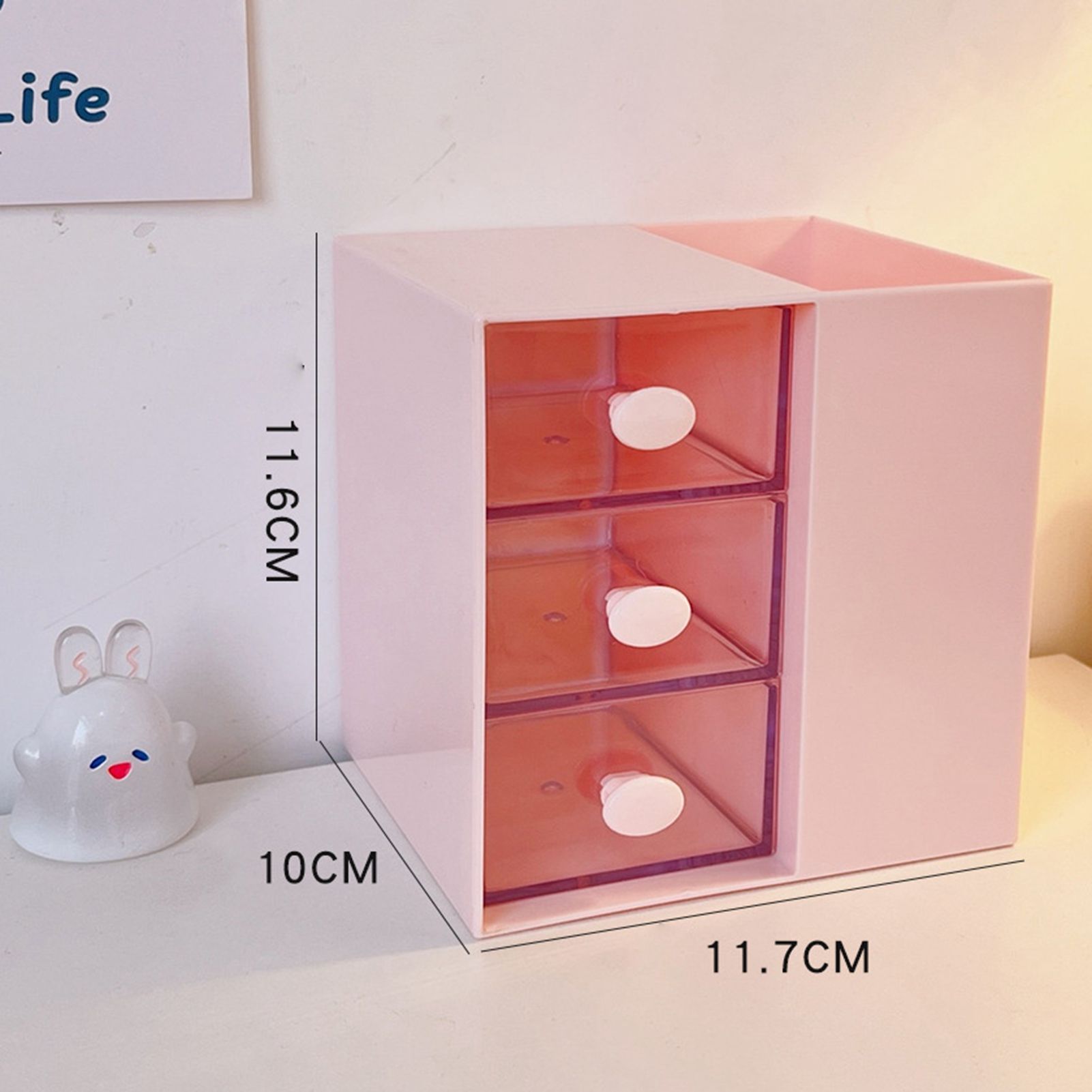 Desktop Storage Box Drawer Design Large Capacity Decorative Simple Dust Cover view 5