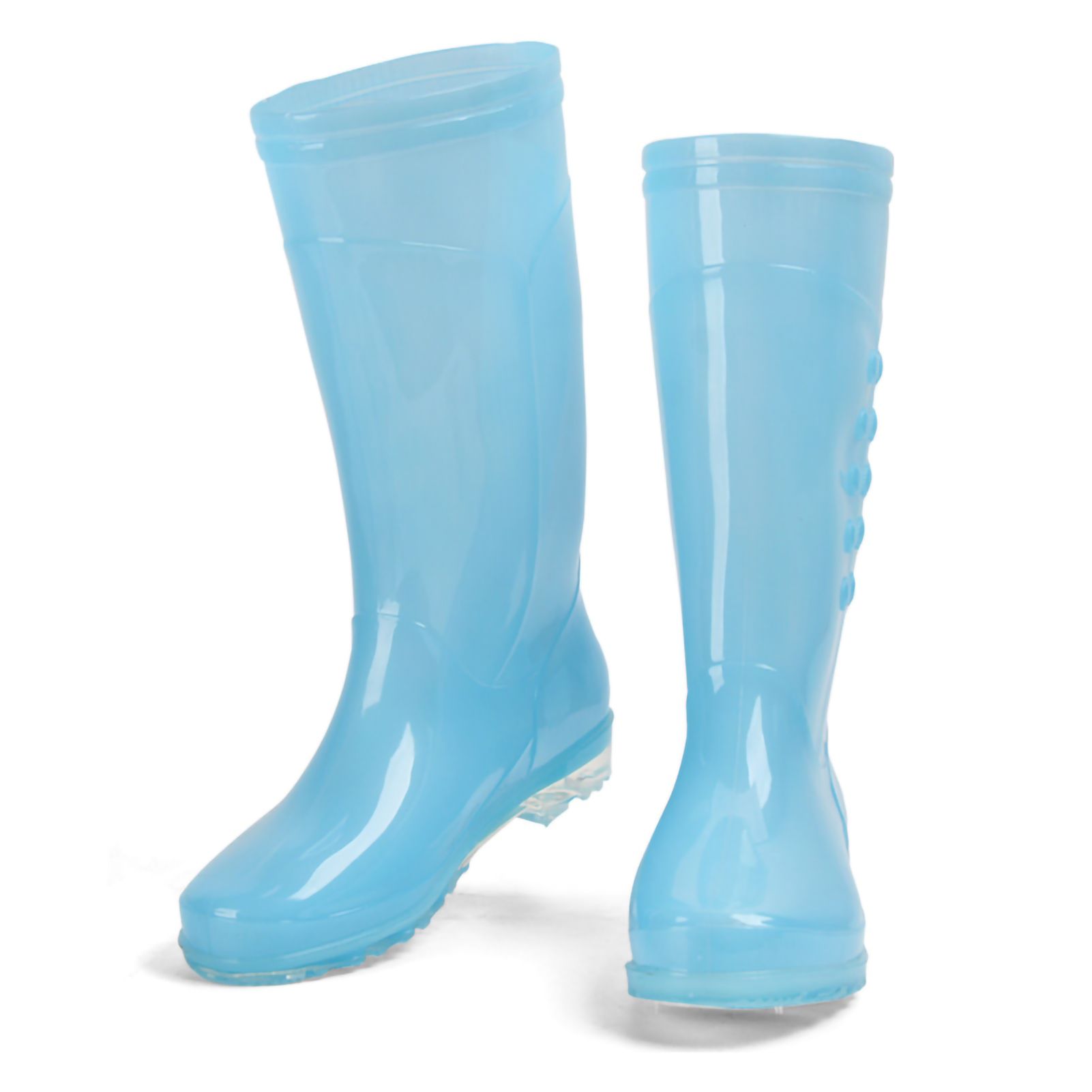 Tall Rain Boots Non Slip Waterproof Rain Shoes PVC Transparent Rain Footwear — image 1