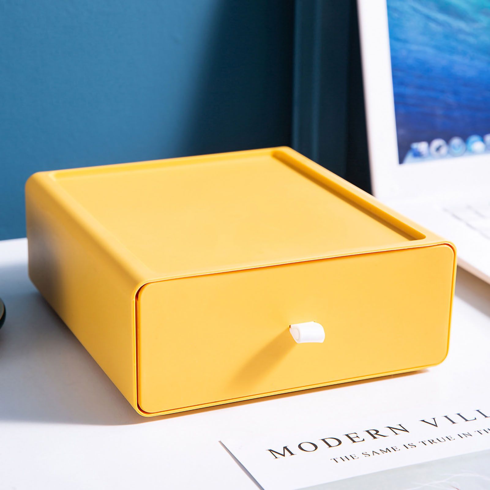 Desktop Storage Box Drawer Design Strong Load Bearing Stackable Desktop