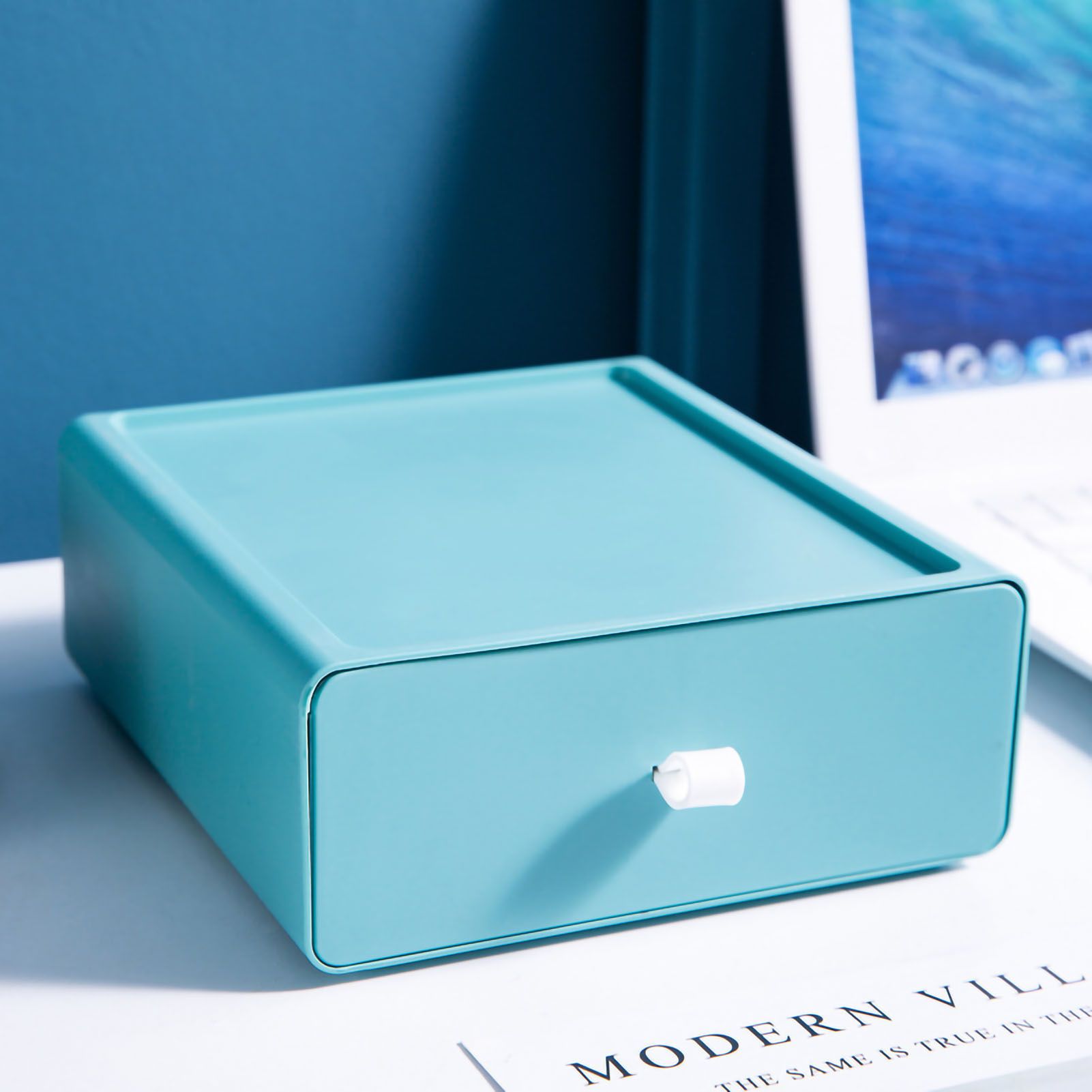 Desktop Storage Box Drawer Design Strong Load Bearing Stackable Desktop
