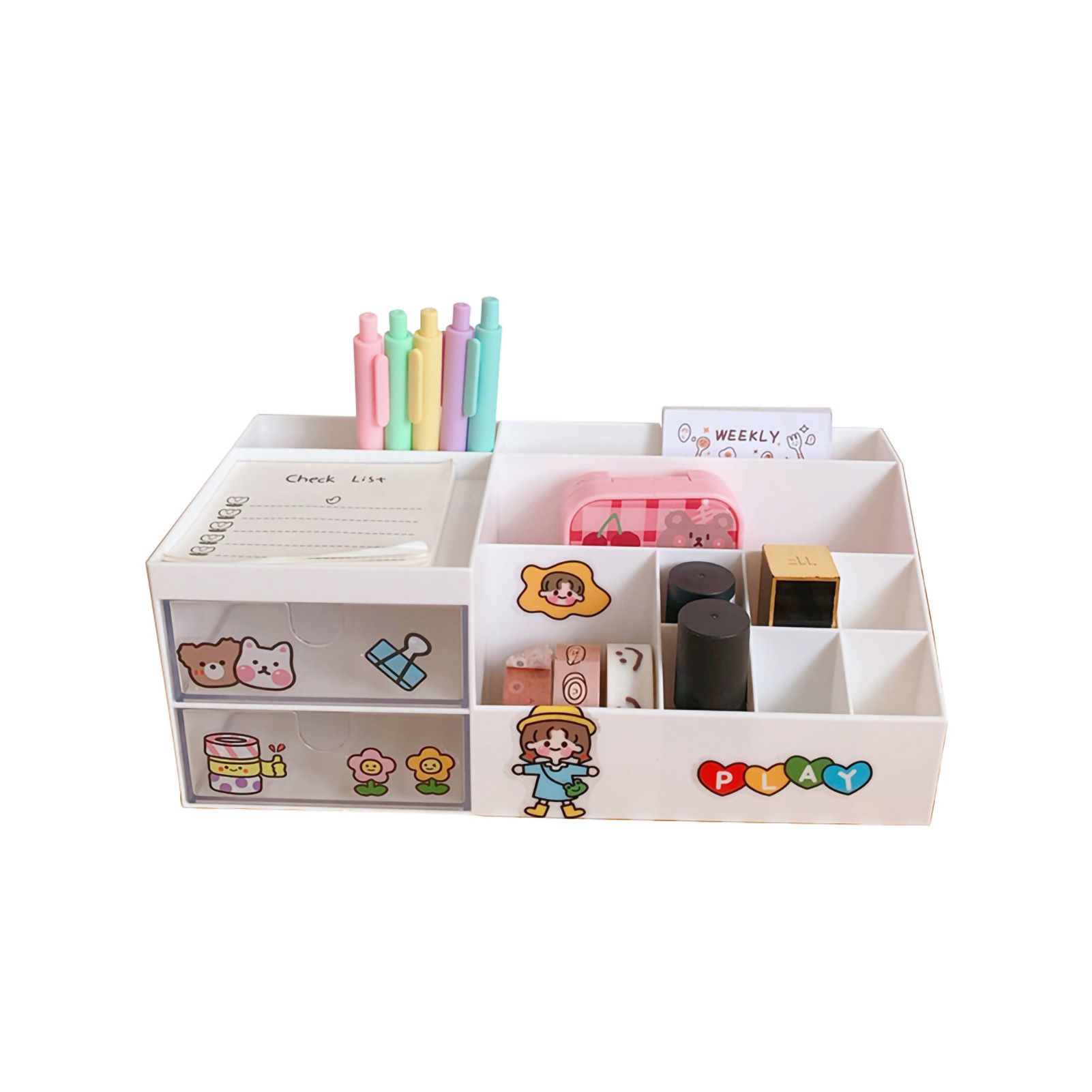 Desktop Storage Box Multi Grid Design Cute Beautiful Desktop Organizer Storage view 2