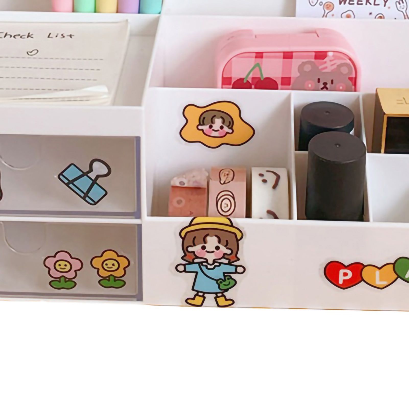 Desktop Storage Box Multi Grid Design Cute Beautiful Desktop Organizer Storage view 4