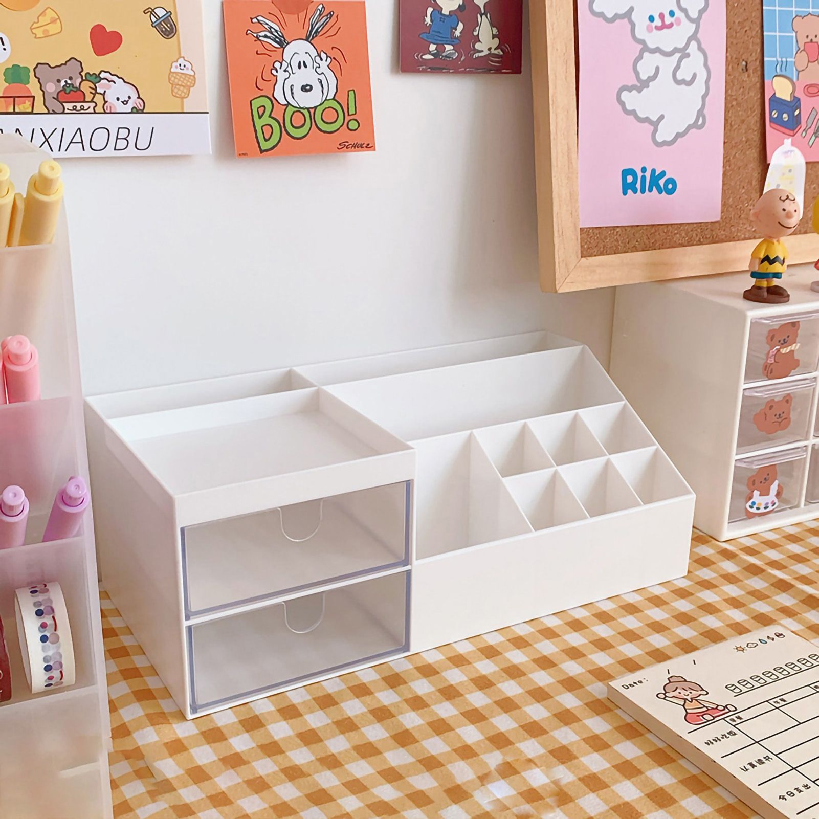 Desktop Storage Box Multi Grid Design Cute Beautiful Desktop Organizer Storage view 5
