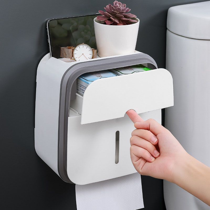 Wall Mounted Tissue Box Holder Strong Bearing Tissue Dispenser with view 3