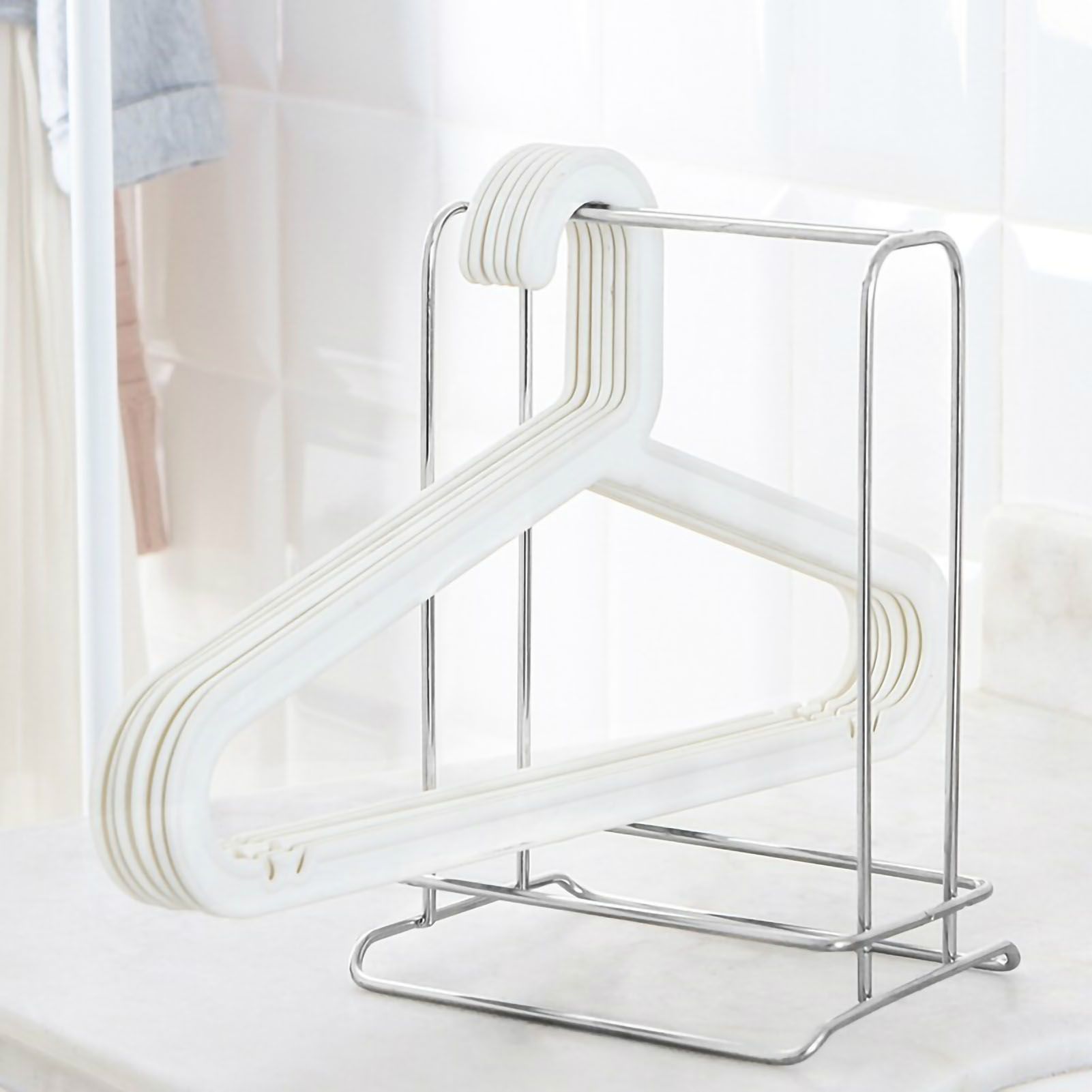 Clothes Hanger Holder Stainless Steel Hanger Storage Rack Sturdy Hanger view 2