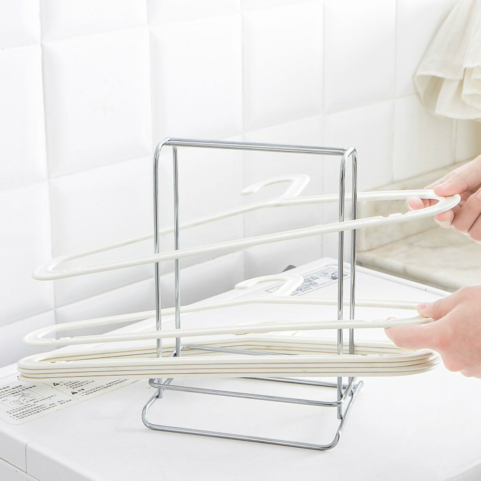 Clothes Hanger Holder Stainless Steel Hanger Storage Rack Sturdy Hanger view 3