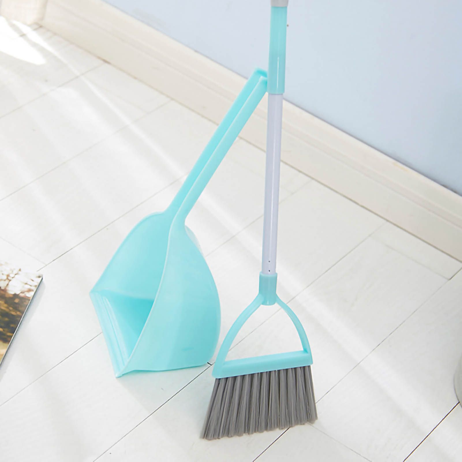 Kids Dustpan Set Soft Fur Plastic Small Broom Dustpan for Baby Kids Toys view 2