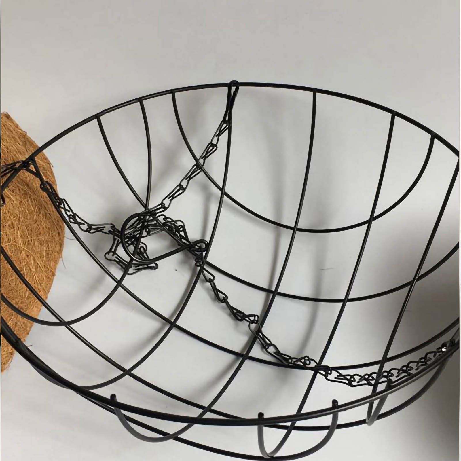 Hanging Basket Flower Pot Half Round Wire Plant Holder with Chain for Porch view 4