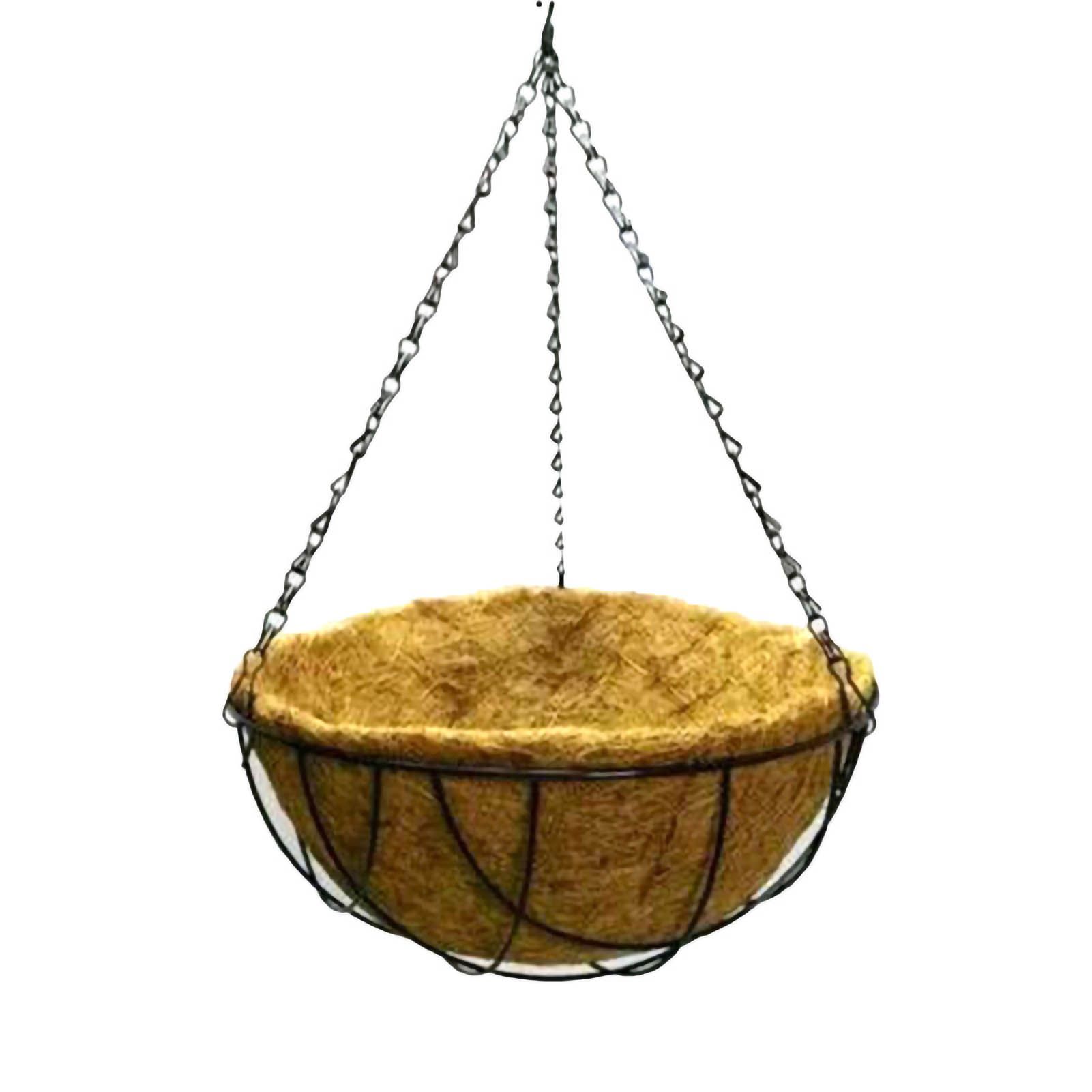 Hanging Basket Flower Pot Half Round Wire Plant Holder with Chain for Porch view 5