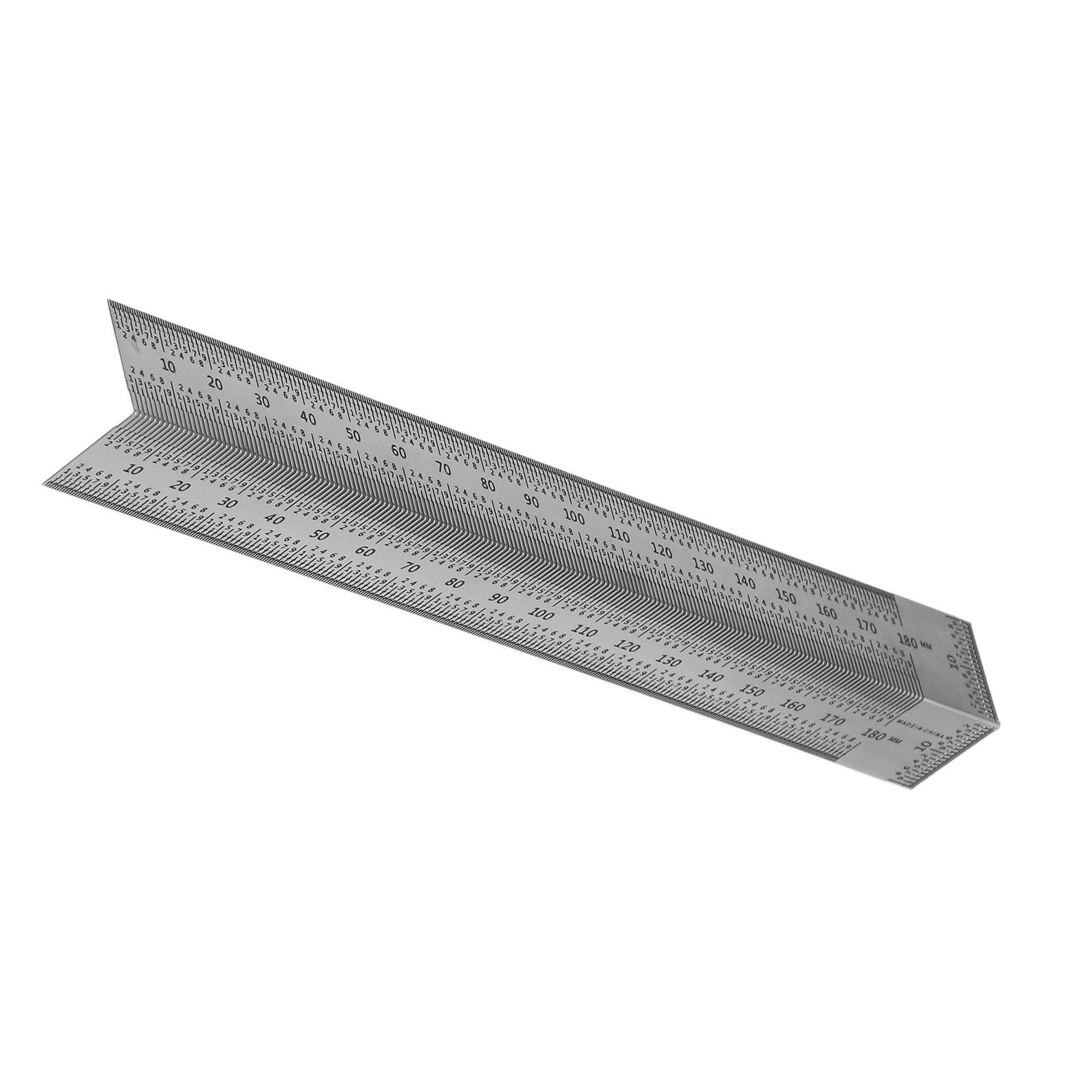 Woodworking Right Angle Ruler High Accuracy Hole Scribing Ruler 180mm Line view 4