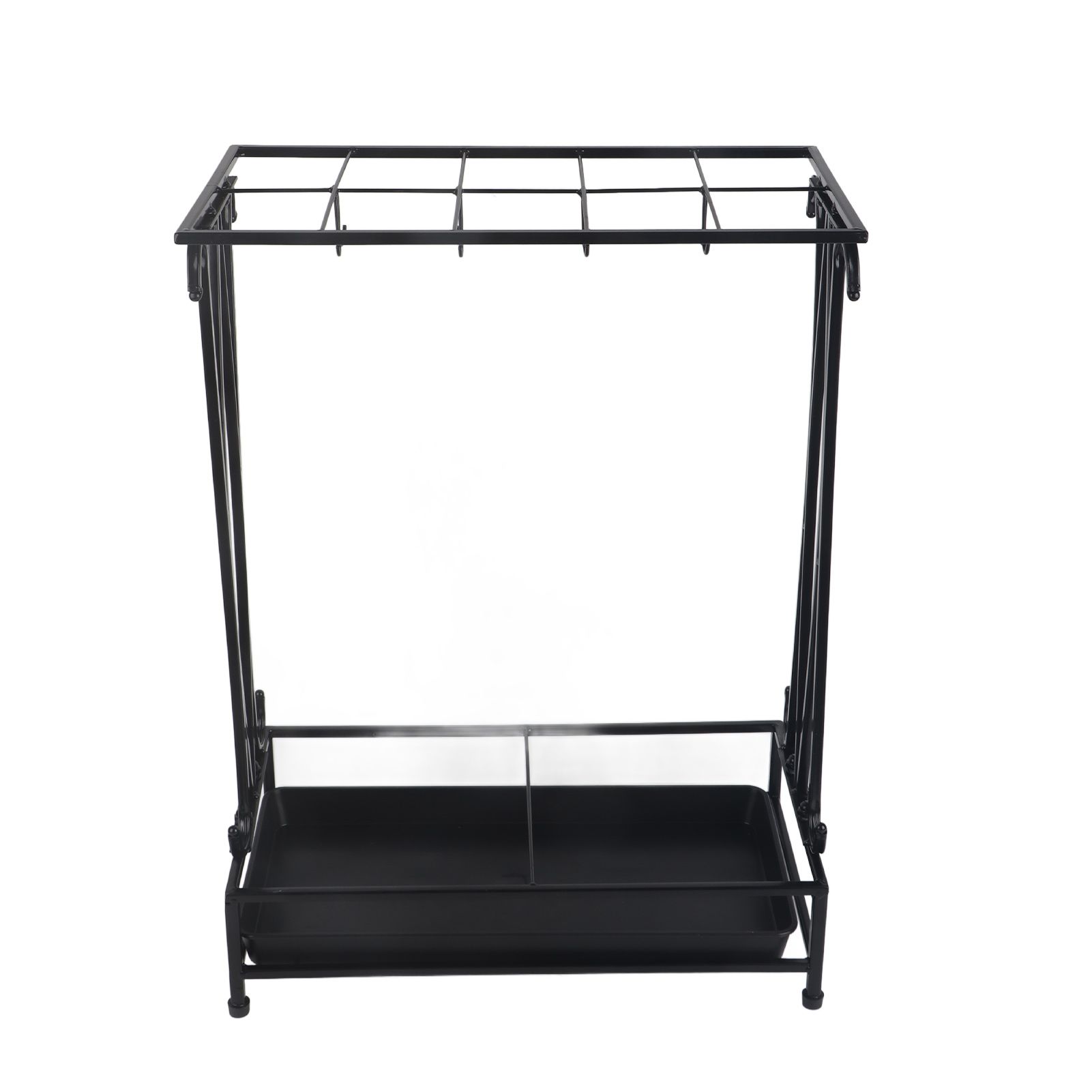 Umbrella Storage Rack Iron with Drip Tray 10 Holes 8 Hooks Umbrella Rack Stand view 2