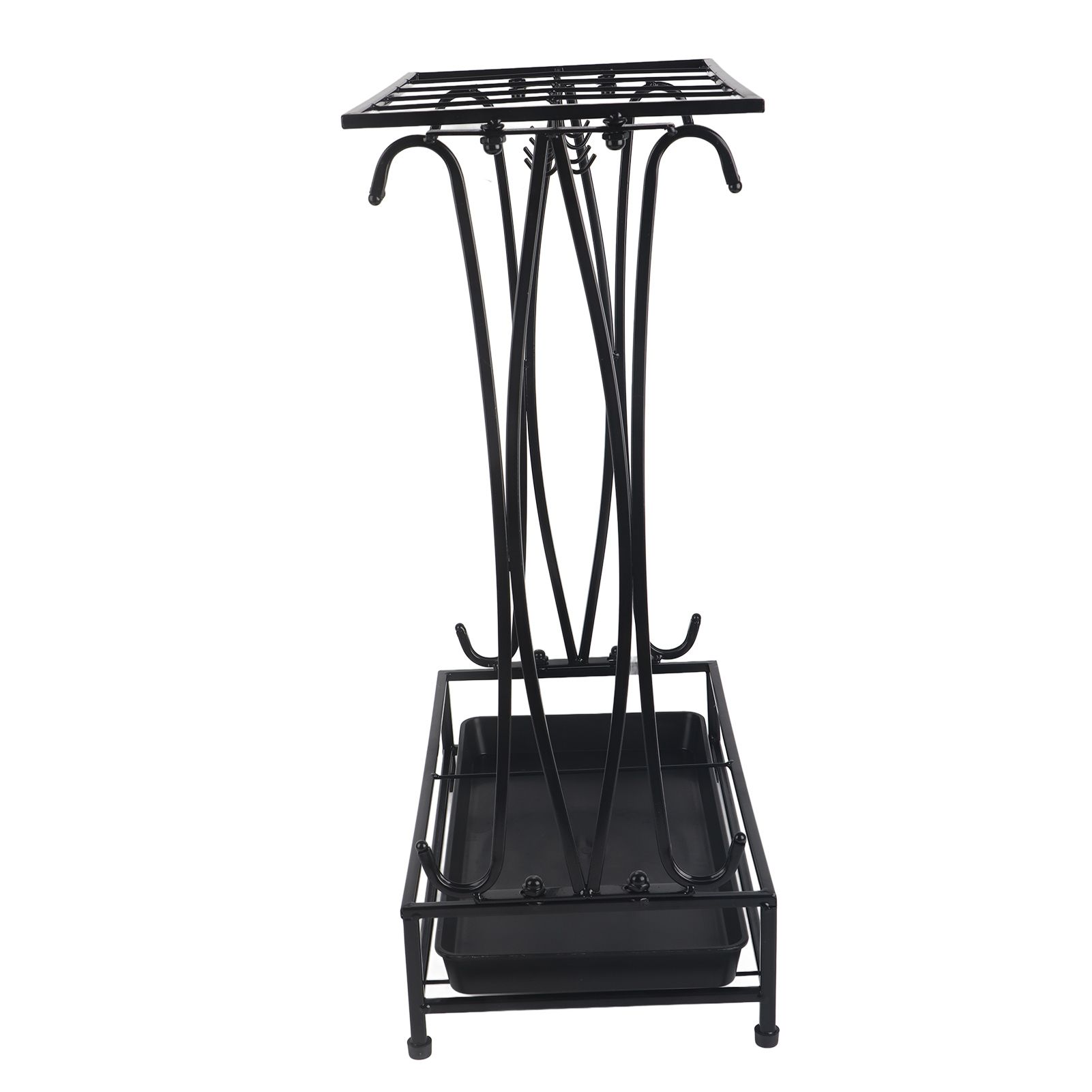Umbrella Storage Rack Iron with Drip Tray 10 Holes 8 Hooks Umbrella Rack Stand view 7