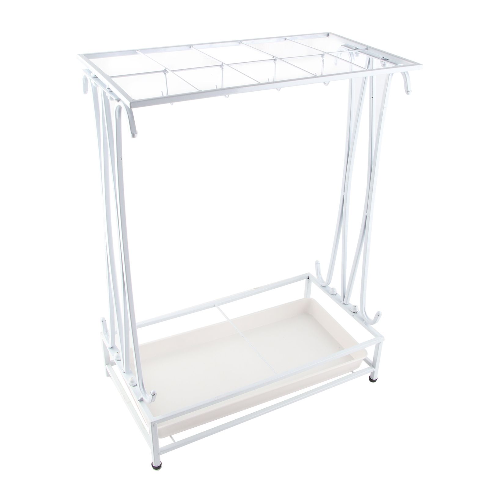 Umbrella Storage Rack Iron with Drip Tray 10 Holes 8 Hooks Umbrella Rack Stand view 2