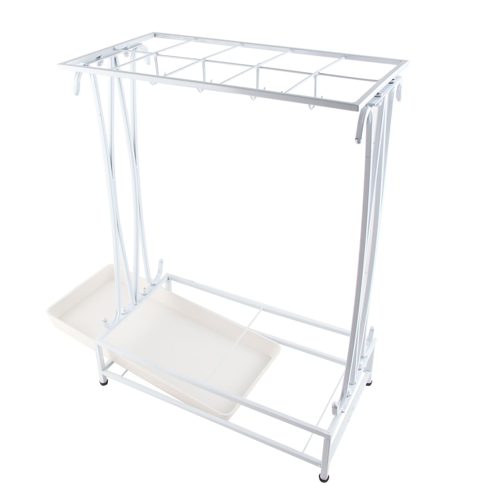 Umbrella Storage Rack Iron with Drip Tray 10 Holes 8 Hooks Umbrella Rack Stand view 3