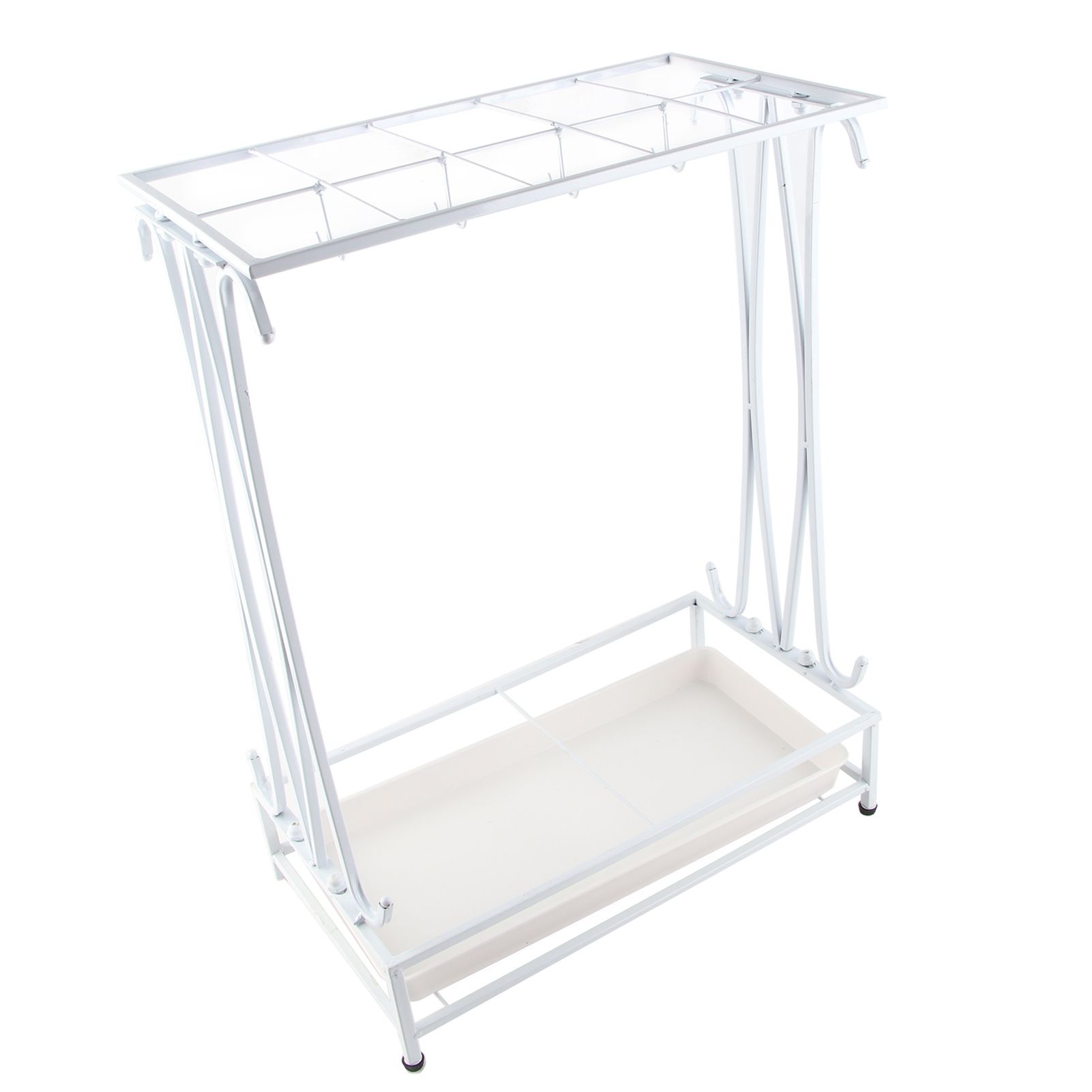 Umbrella Storage Rack Iron with Drip Tray 10 Holes 8 Hooks Umbrella Rack Stand view 11