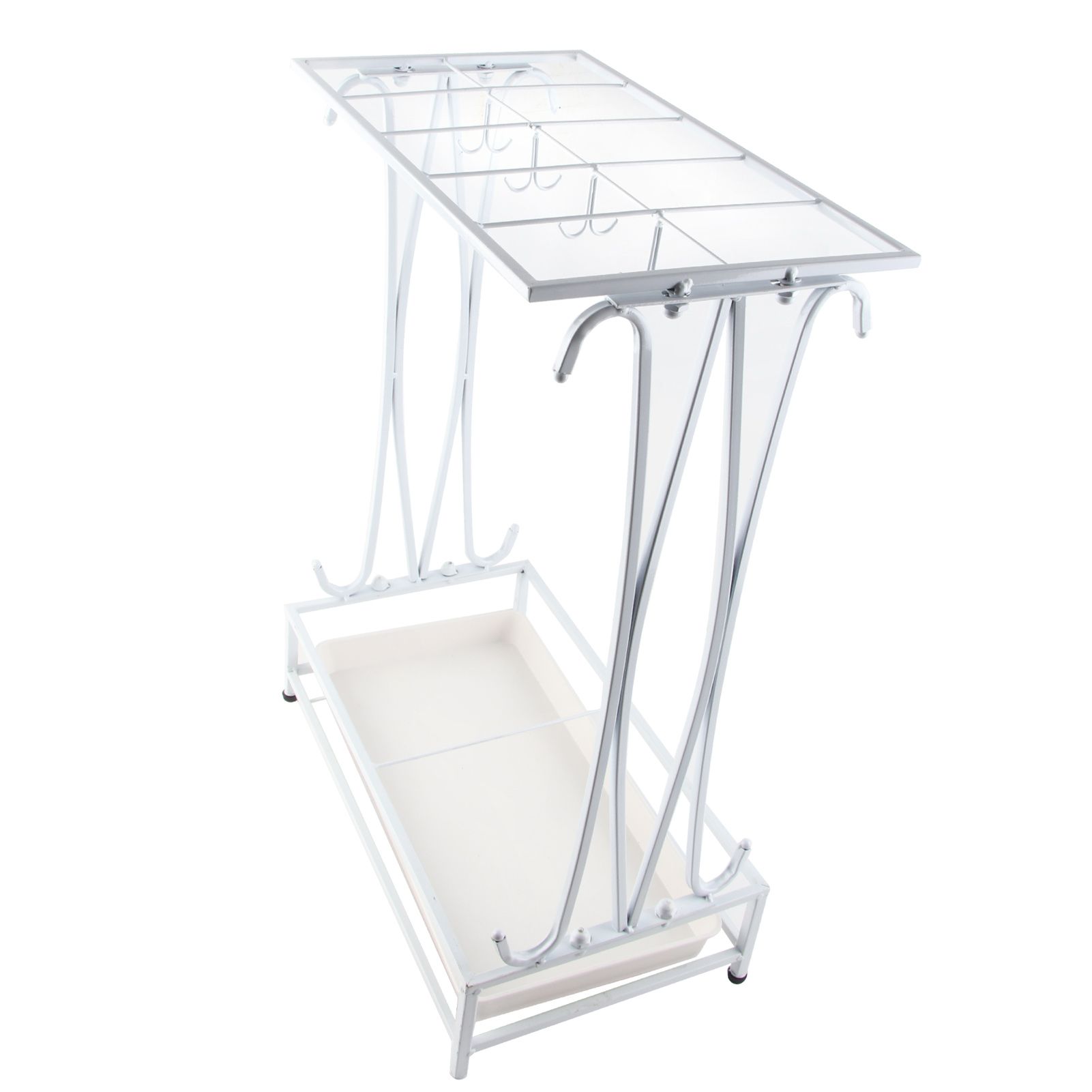 Umbrella Storage Rack Iron with Drip Tray 10 Holes 8 Hooks Umbrella Rack Stand view 12