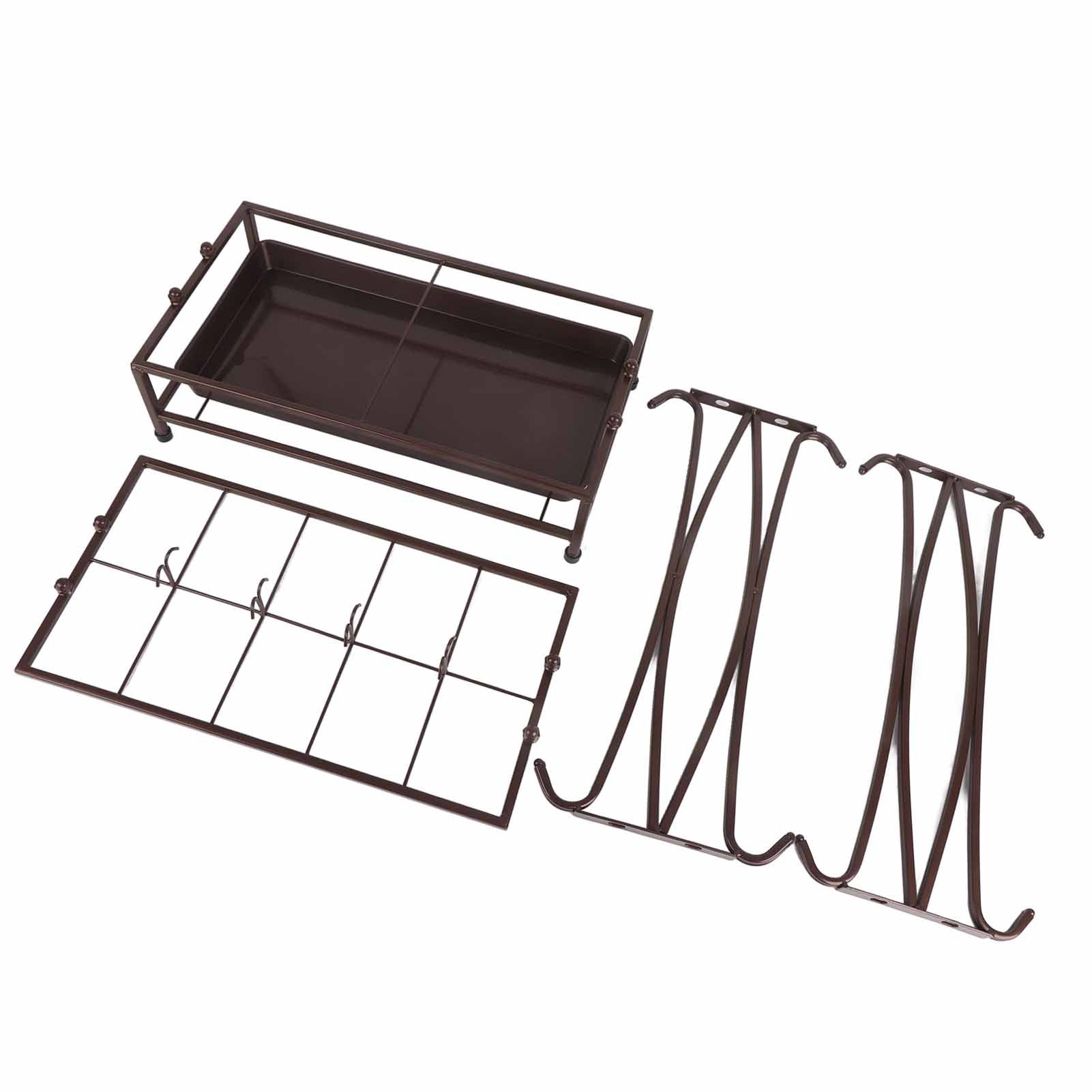 Umbrella Storage Rack Iron with Drip Tray 10 Holes 8 Hooks Umbrella Rack Stand view 6