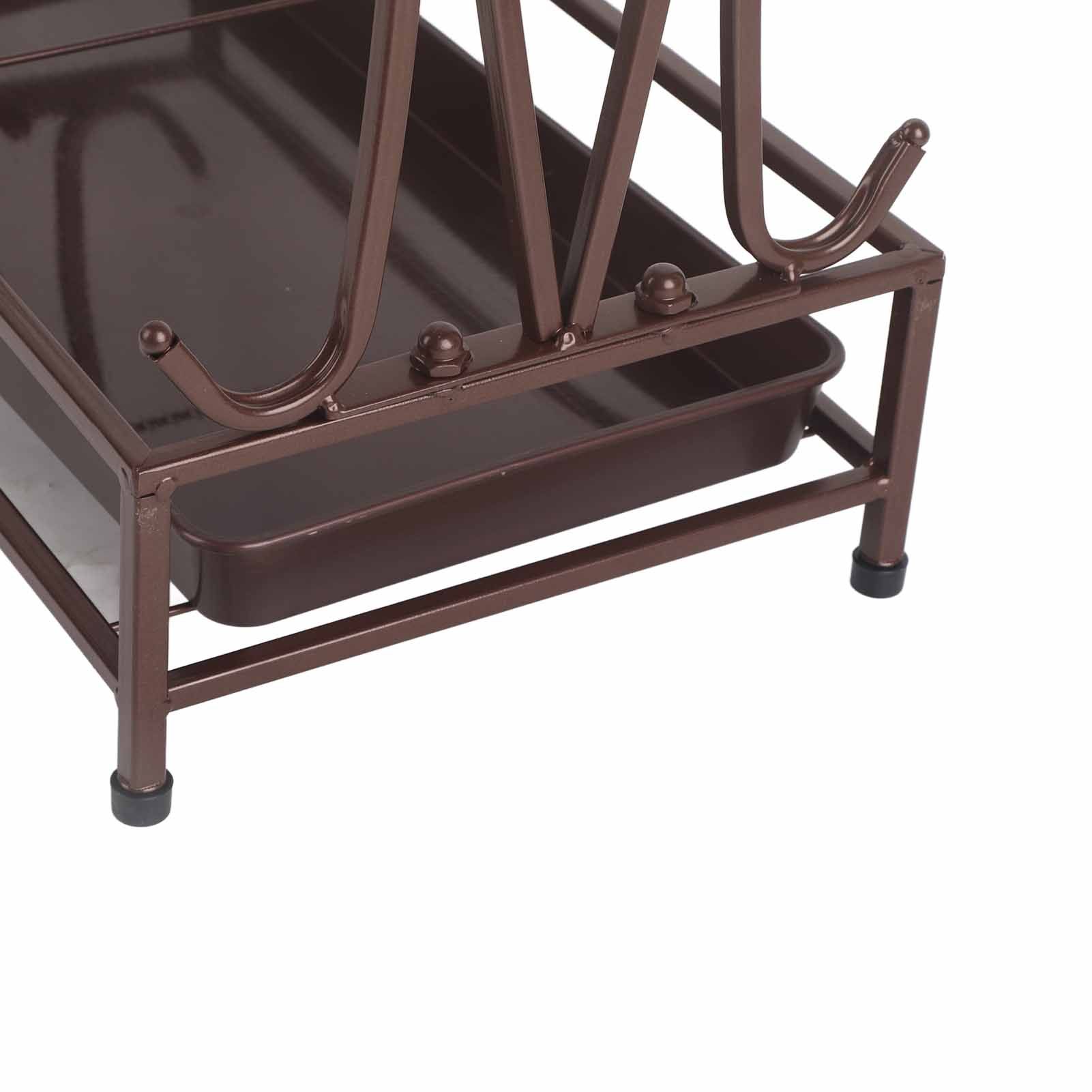Umbrella Storage Rack Iron with Drip Tray 10 Holes 8 Hooks Umbrella Rack Stand view 9