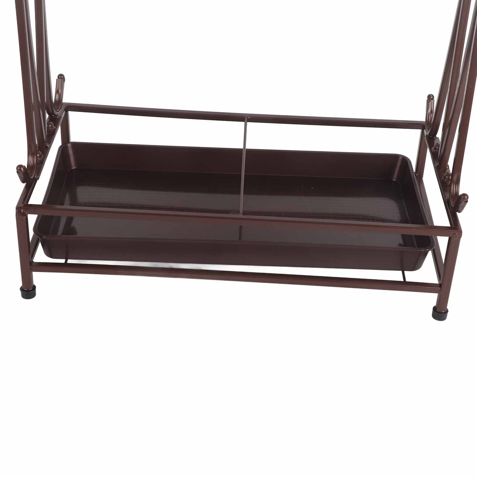 Umbrella Storage Rack Iron with Drip Tray 10 Holes 8 Hooks Umbrella Rack Stand view 10