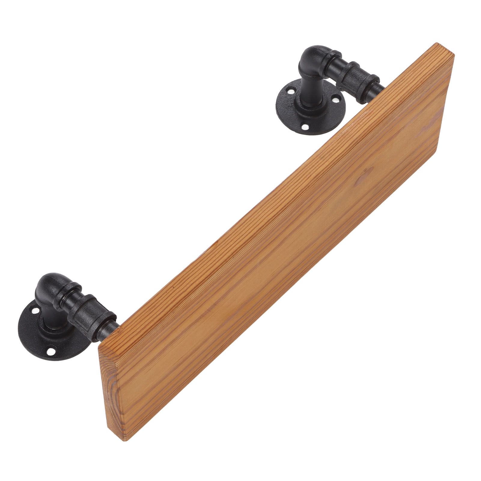 Wall Mounted Shelf Solid Wood Board Wrought Iron Pipe Retro Floating Shelves view 4