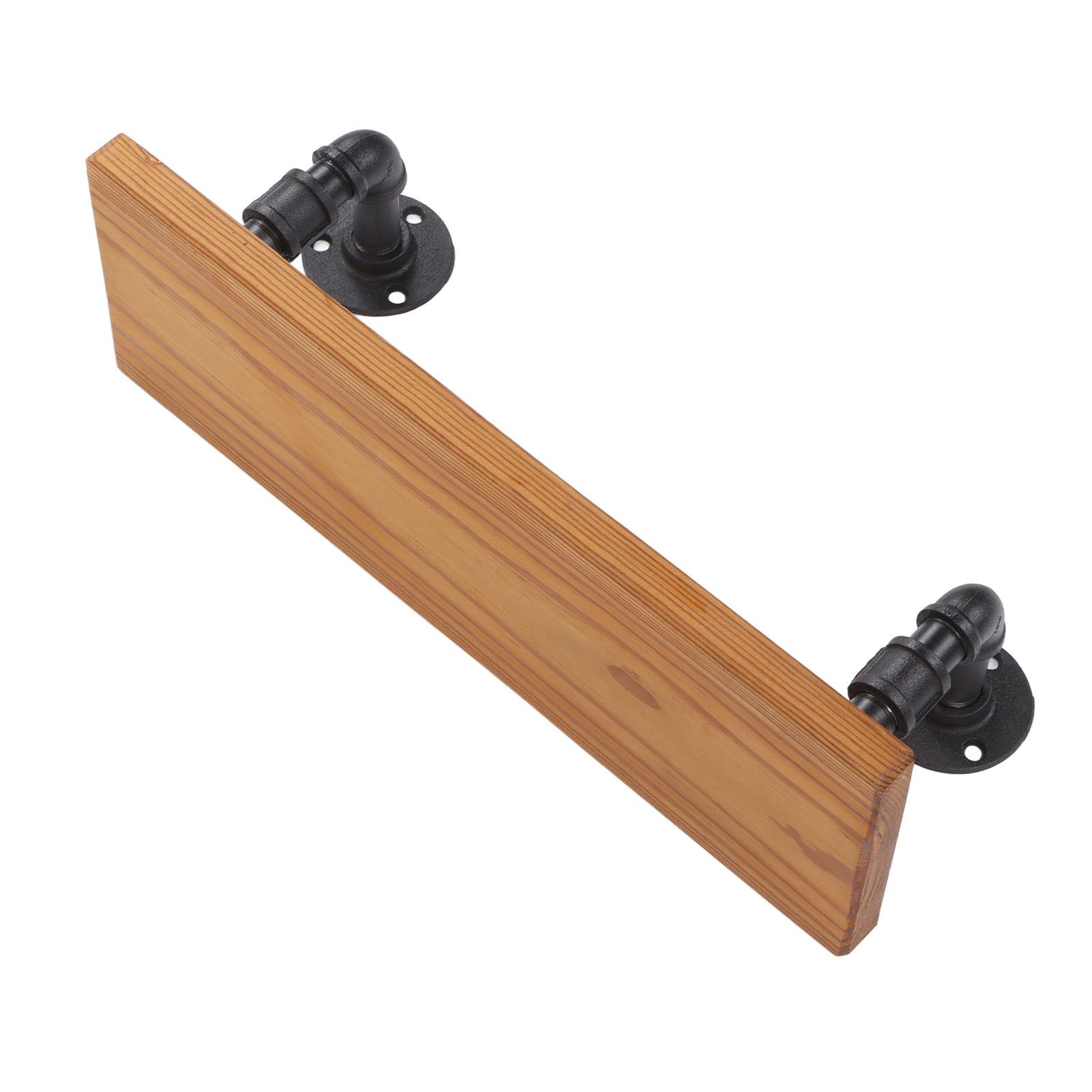 Wall Mounted Shelf Solid Wood Board Wrought Iron Pipe Retro Floating Shelves view 7