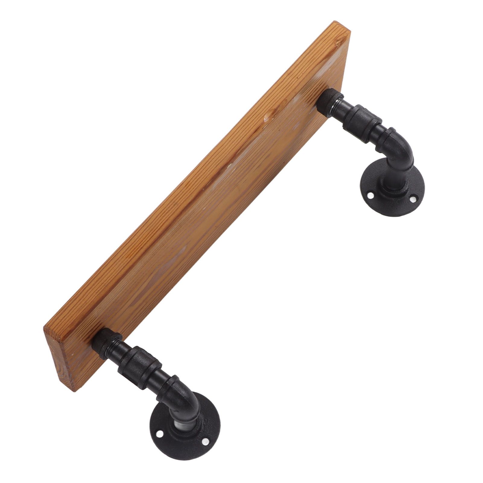 Wall Mounted Shelf Solid Wood Board Wrought Iron Pipe Retro Floating Shelves view 8