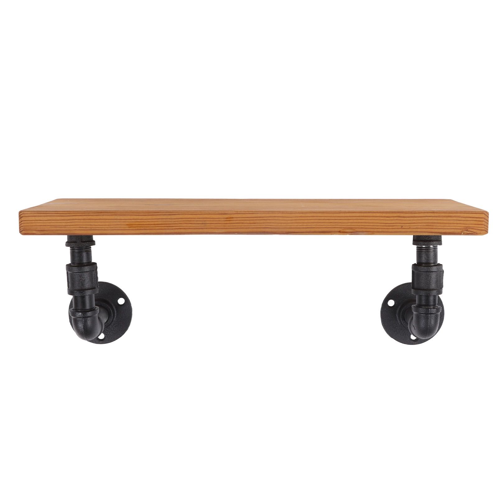 Wall Mounted Shelf Solid Wood Board Wrought Iron Pipe Retro Floating Shelves view 10