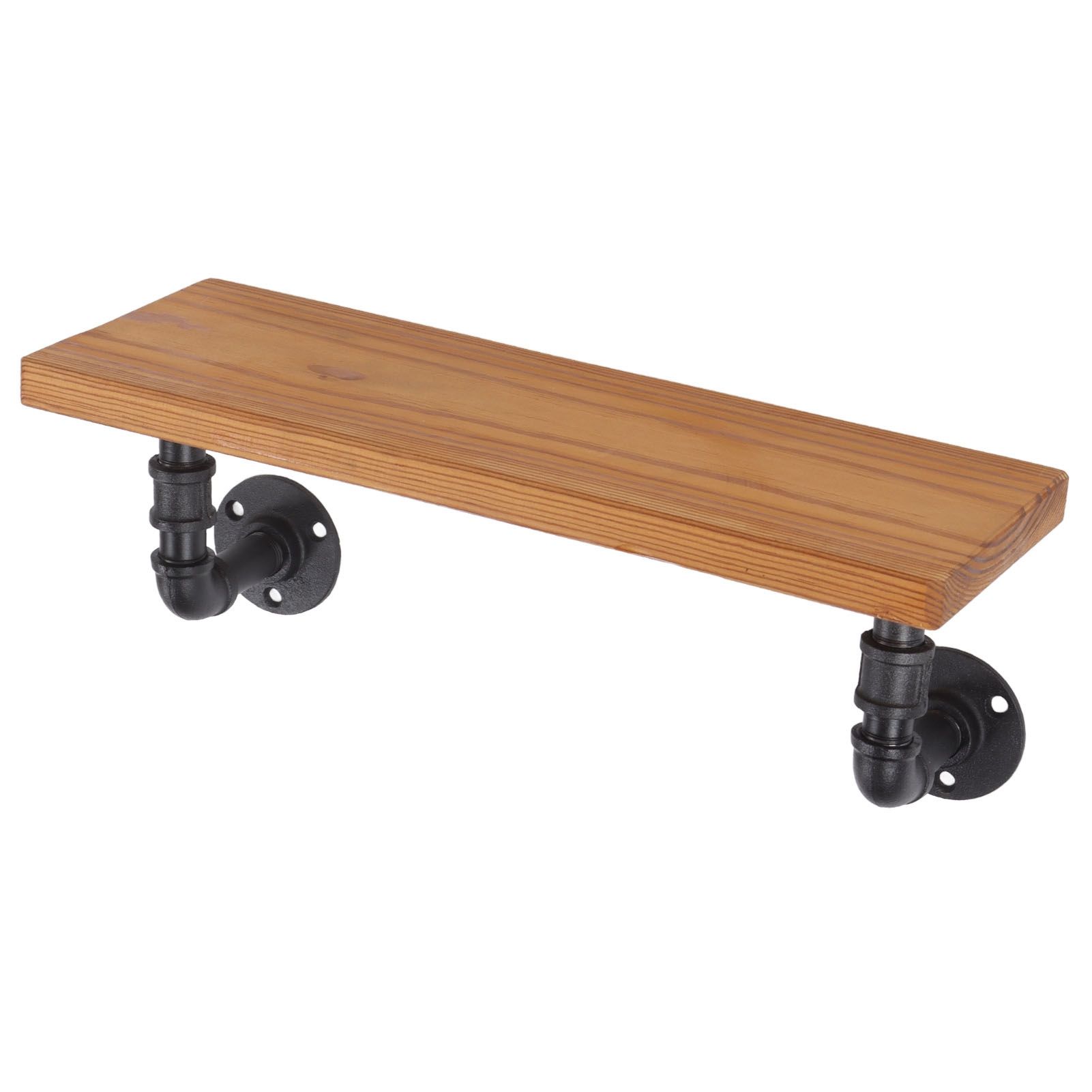 Wall Mounted Shelf Solid Wood Board Wrought Iron Pipe Retro Floating Shelves view 13