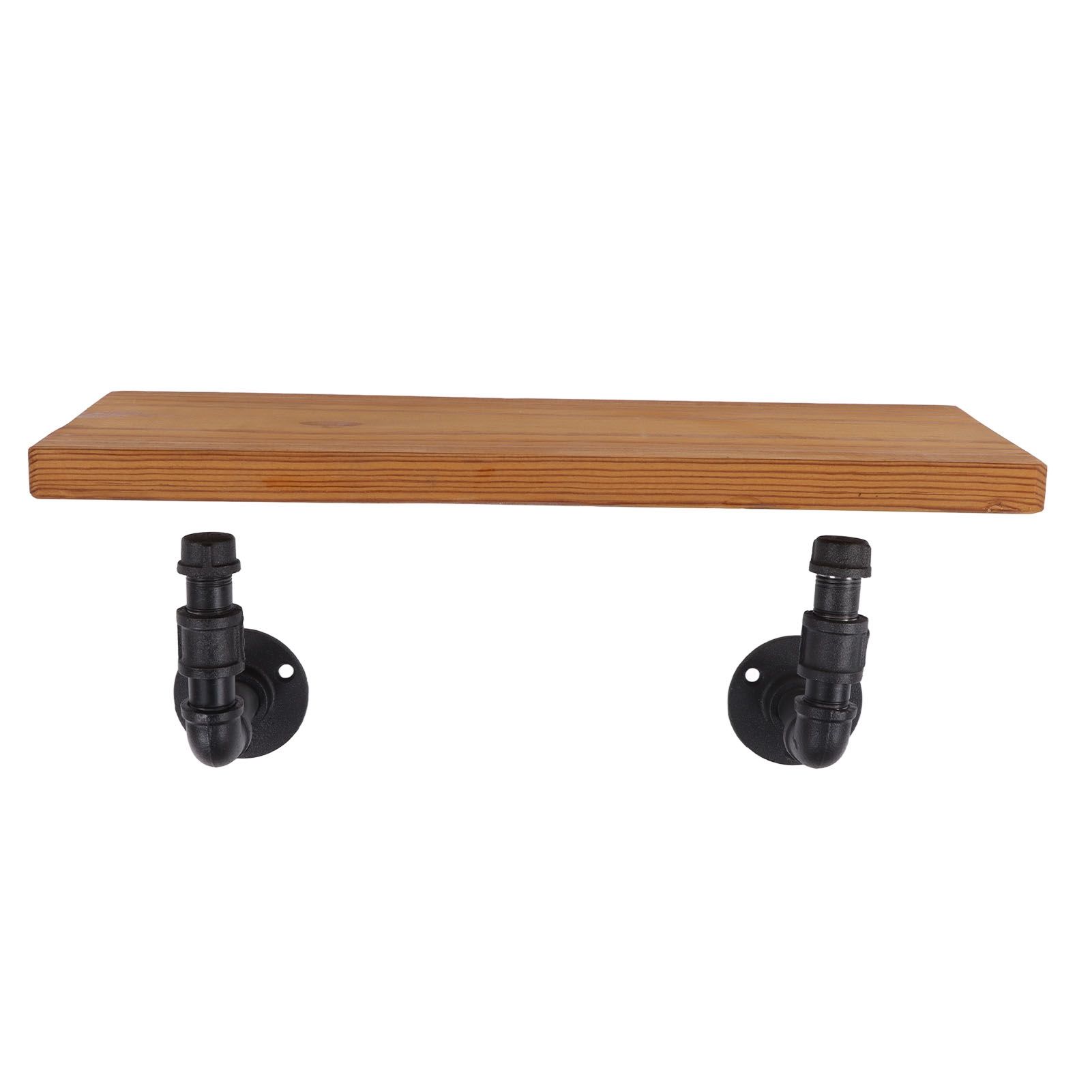 Wall Mounted Shelf Solid Wood Board Wrought Iron Pipe Retro Floating Shelves view 15