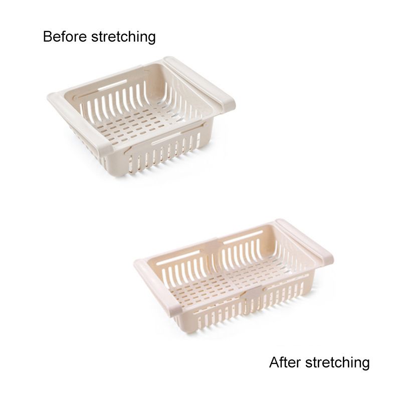 Fridge Drawer Organizer Retractable Multifunction Space Saving Refrigerator view 2