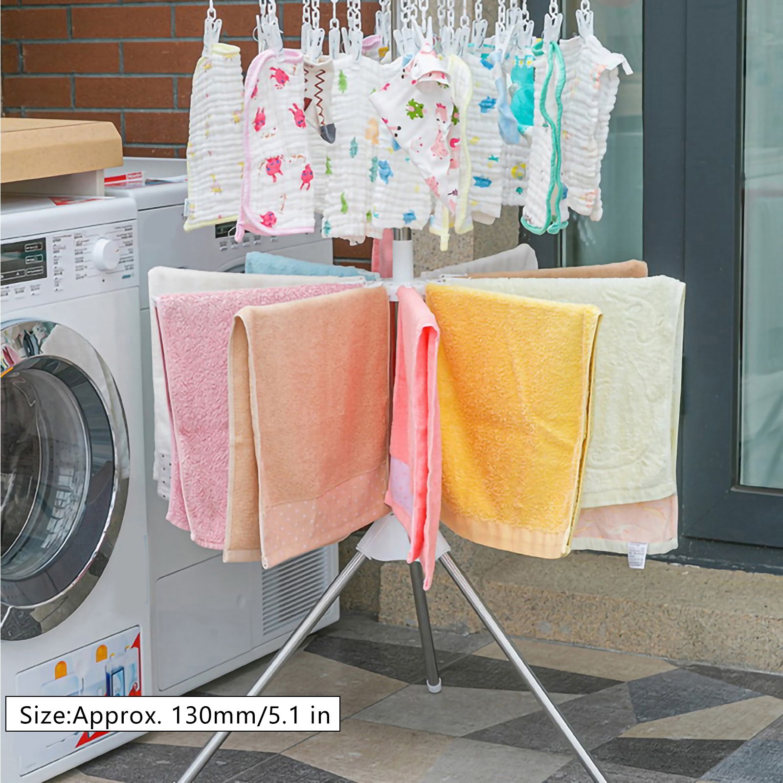Clothes Drying Rack 360 Degree Rotating Folding Design Reliable Load Bearing view 5