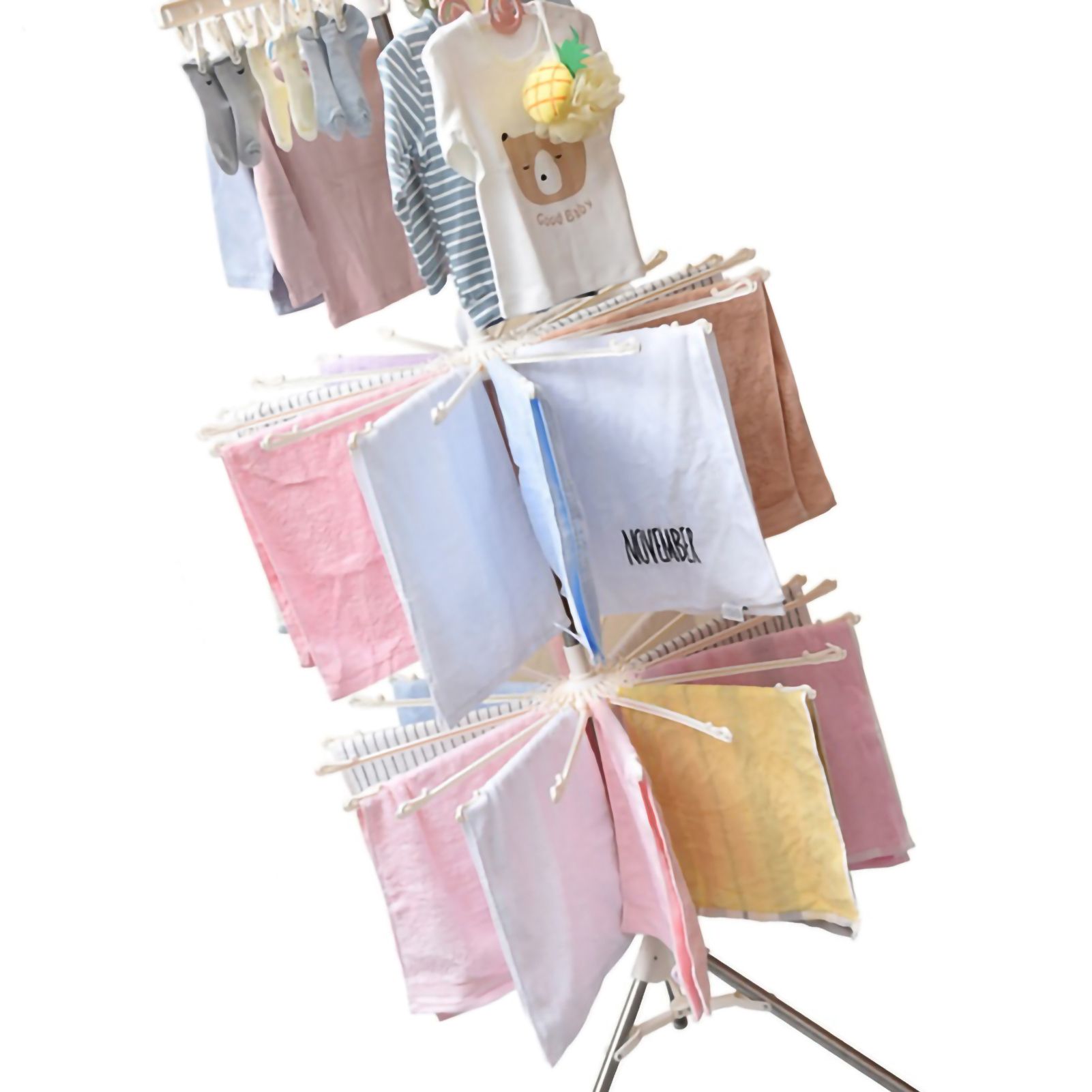 Clothes Drying Rack 360 Degree Rotating Folding Design Reliable Load Bearing view 4