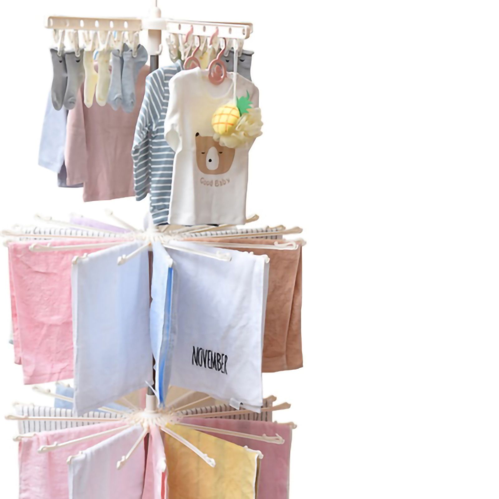 Clothes Drying Rack 360 Degree Rotating Folding Design Reliable Load Bearing view 5