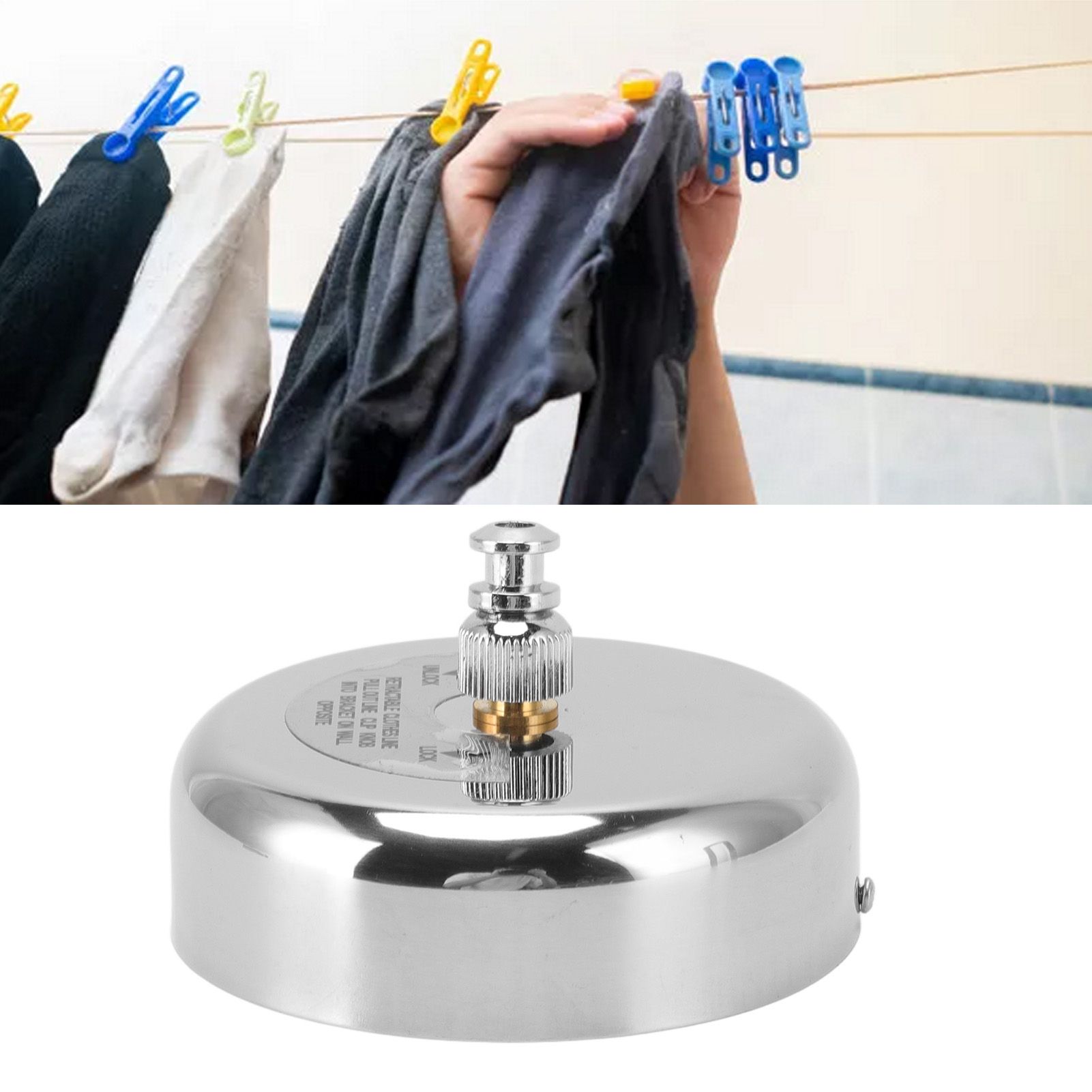 Clothesline Retractable Design Stainless Steel Casual Style Laundry view 11