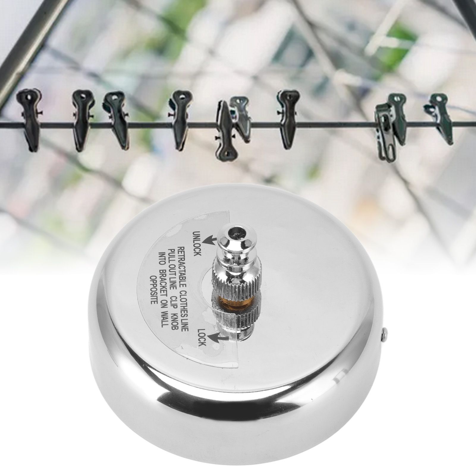 Clothesline Retractable Design Stainless Steel Casual Style Laundry view 12