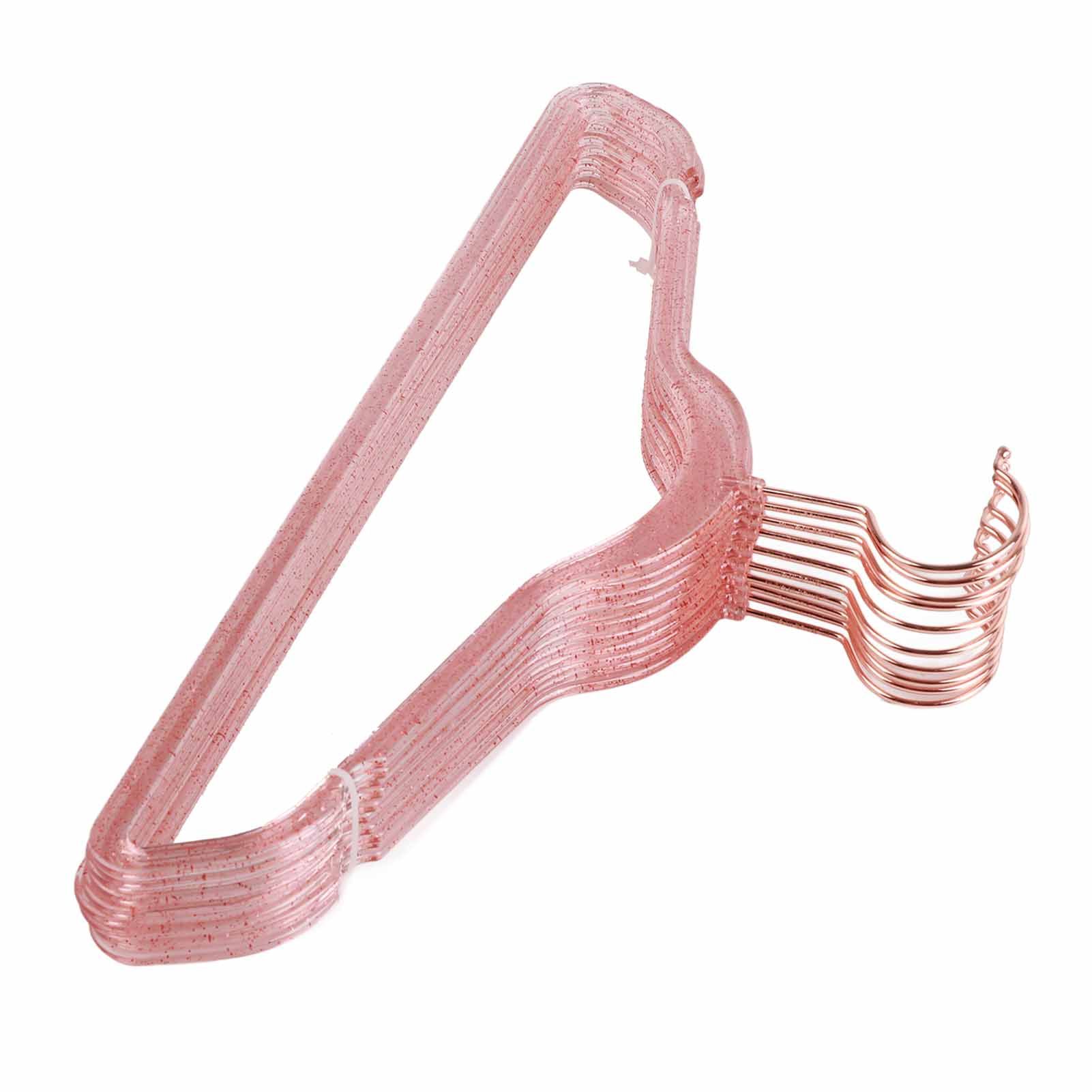 10Pcs Clothes Hangers Plastic 40cm Glitter Transparent Crystal Seamless view 3