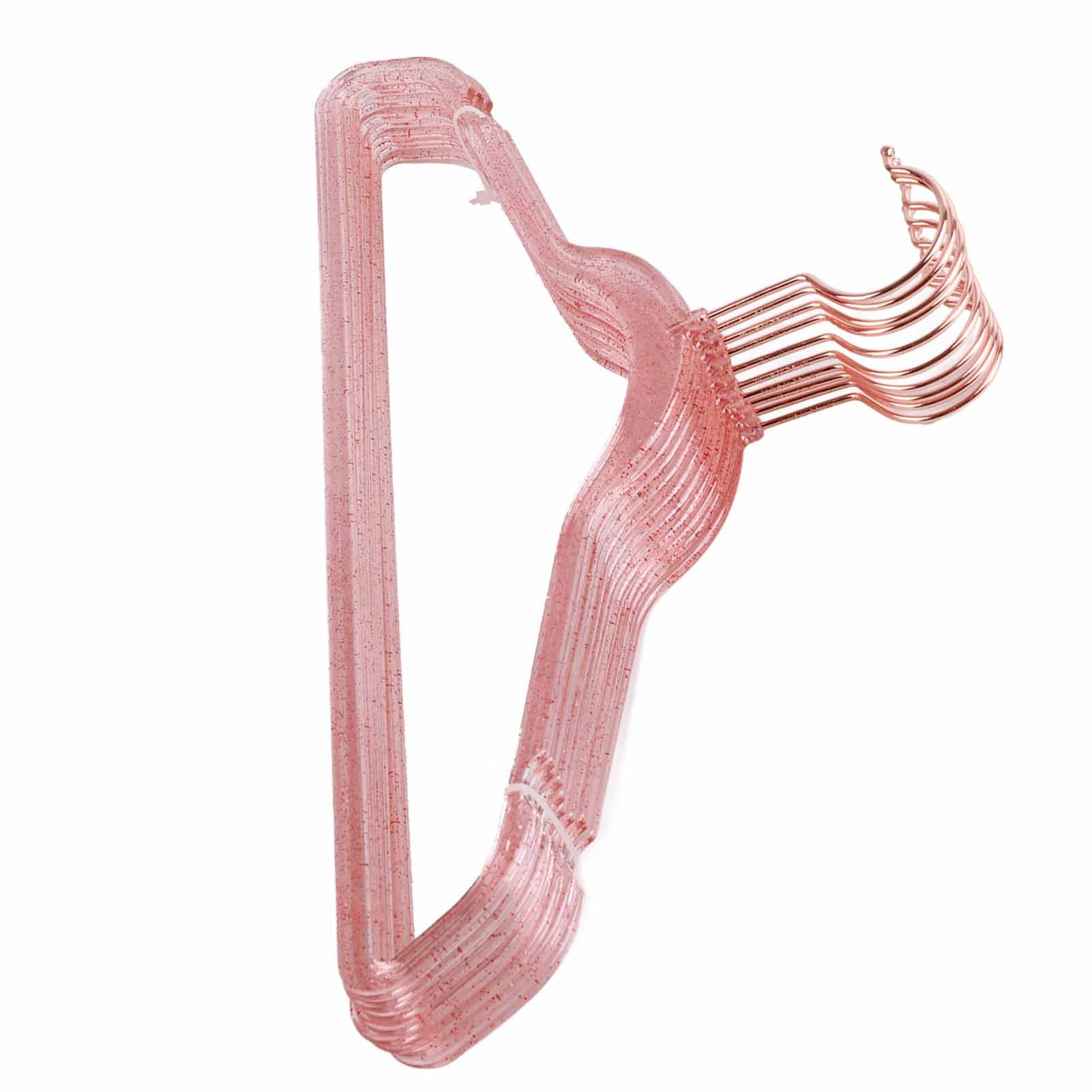 10Pcs Clothes Hangers Plastic 40cm Glitter Transparent Crystal Seamless view 4