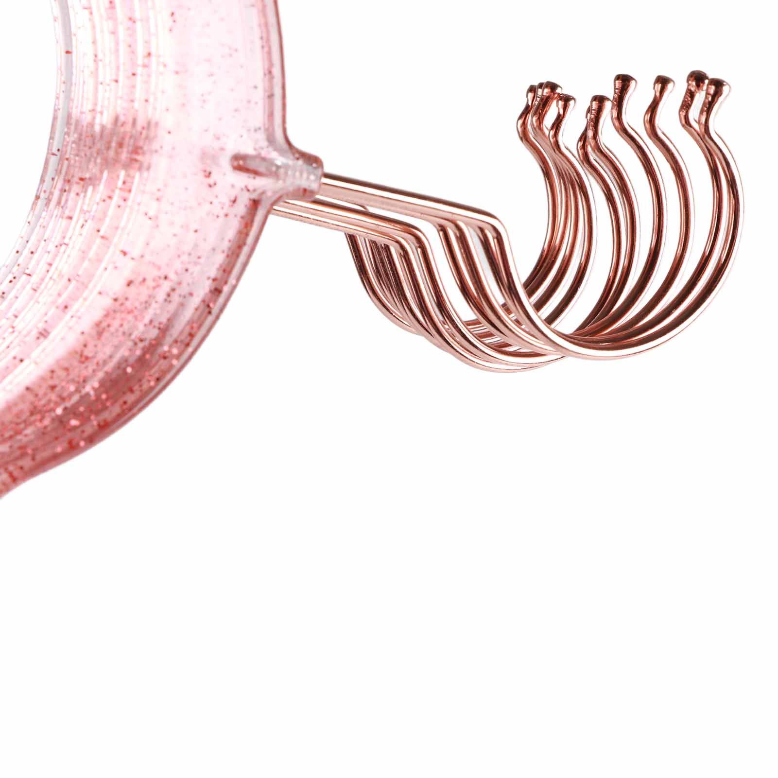 10Pcs Clothes Hangers Plastic 40cm Glitter Transparent Crystal Seamless view 11