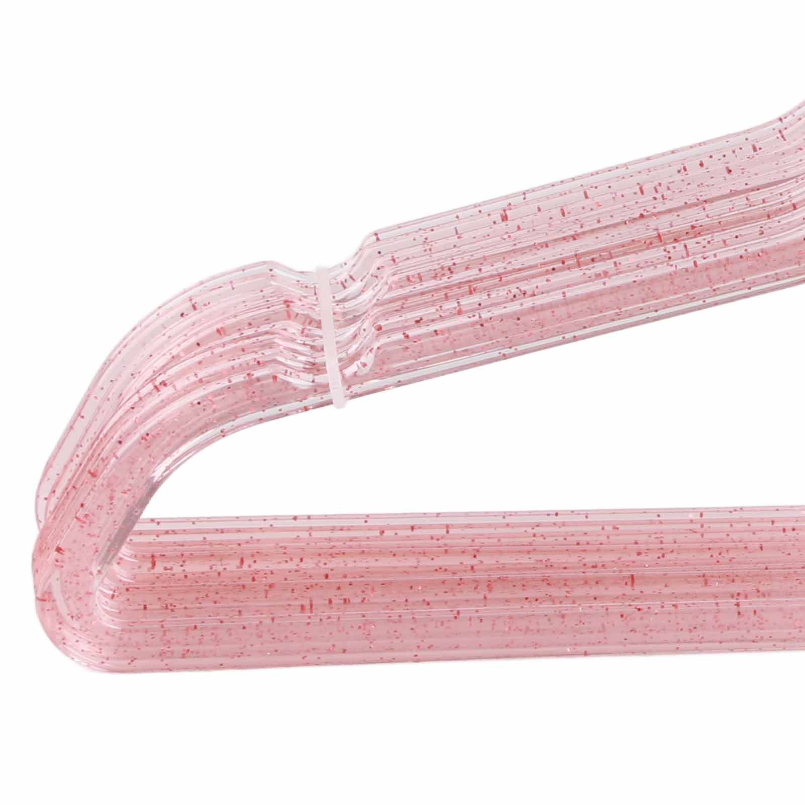 10Pcs Clothes Hangers Plastic 40cm Glitter Transparent Crystal Seamless view 12