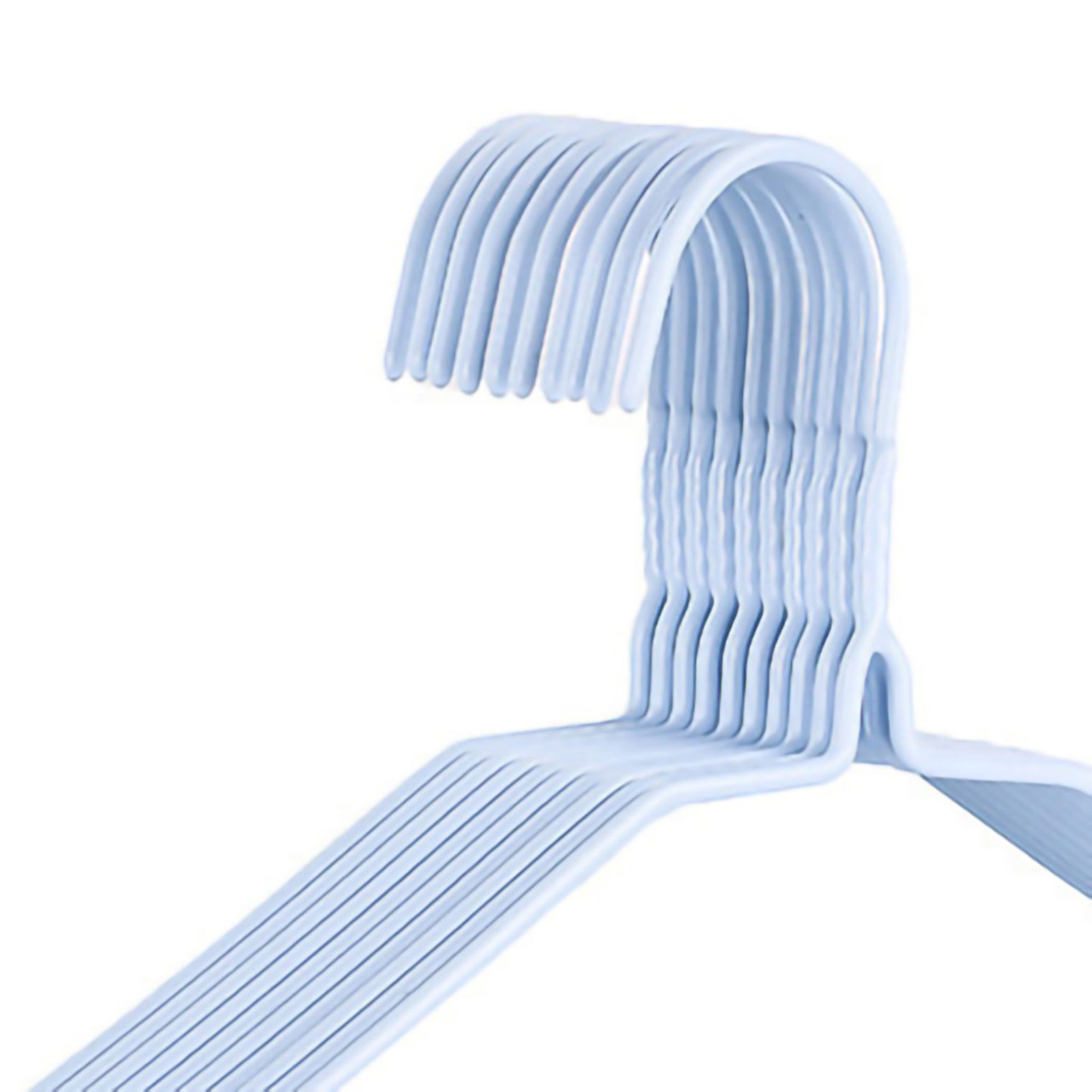 10Pcs Seamless Clothes Hanger Wet Dry Use Anti Deformation Anti Slip Colored view 2
