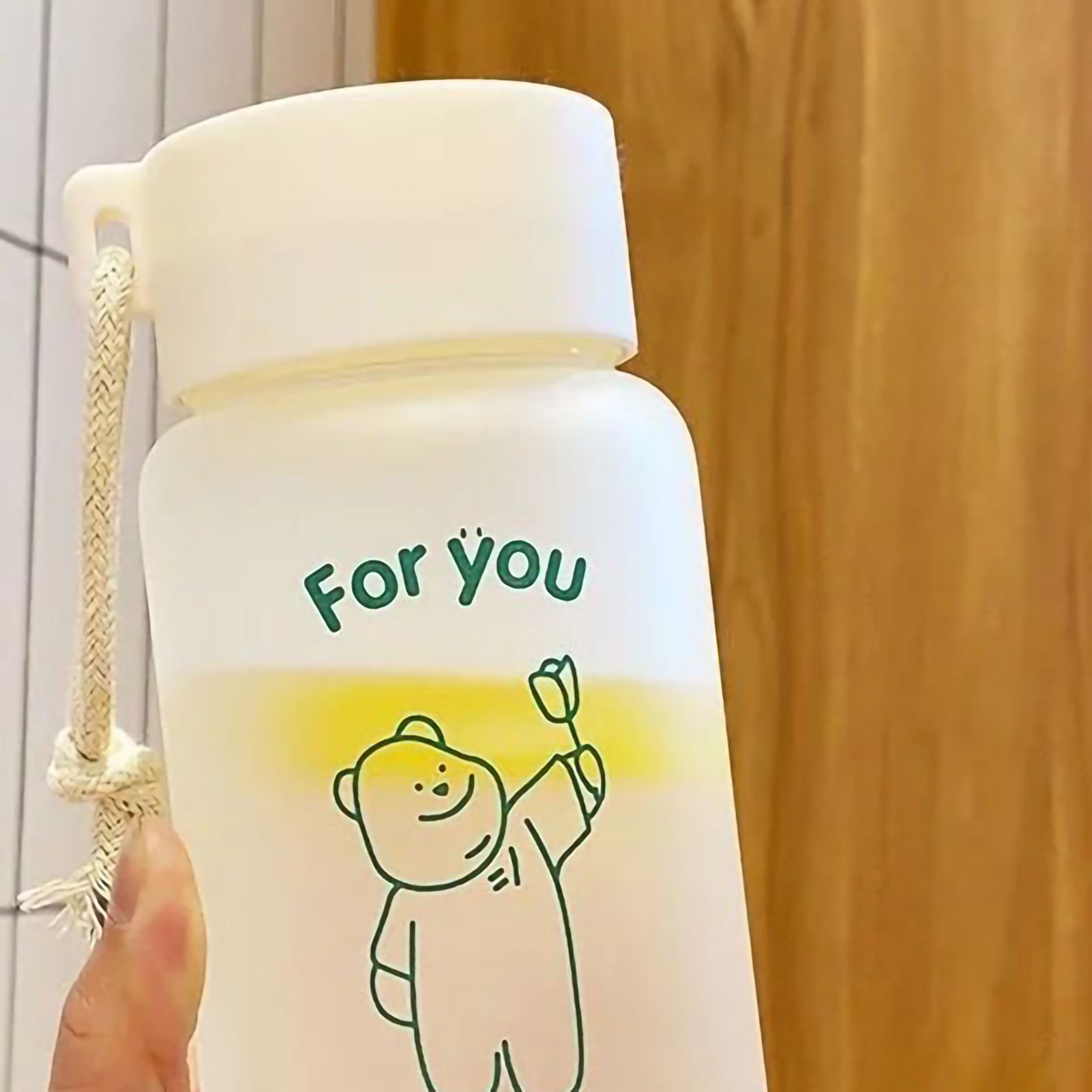 Kids Water Bottle Cute Cartoon Printing Handle Design Healthy Odorless Good view 4