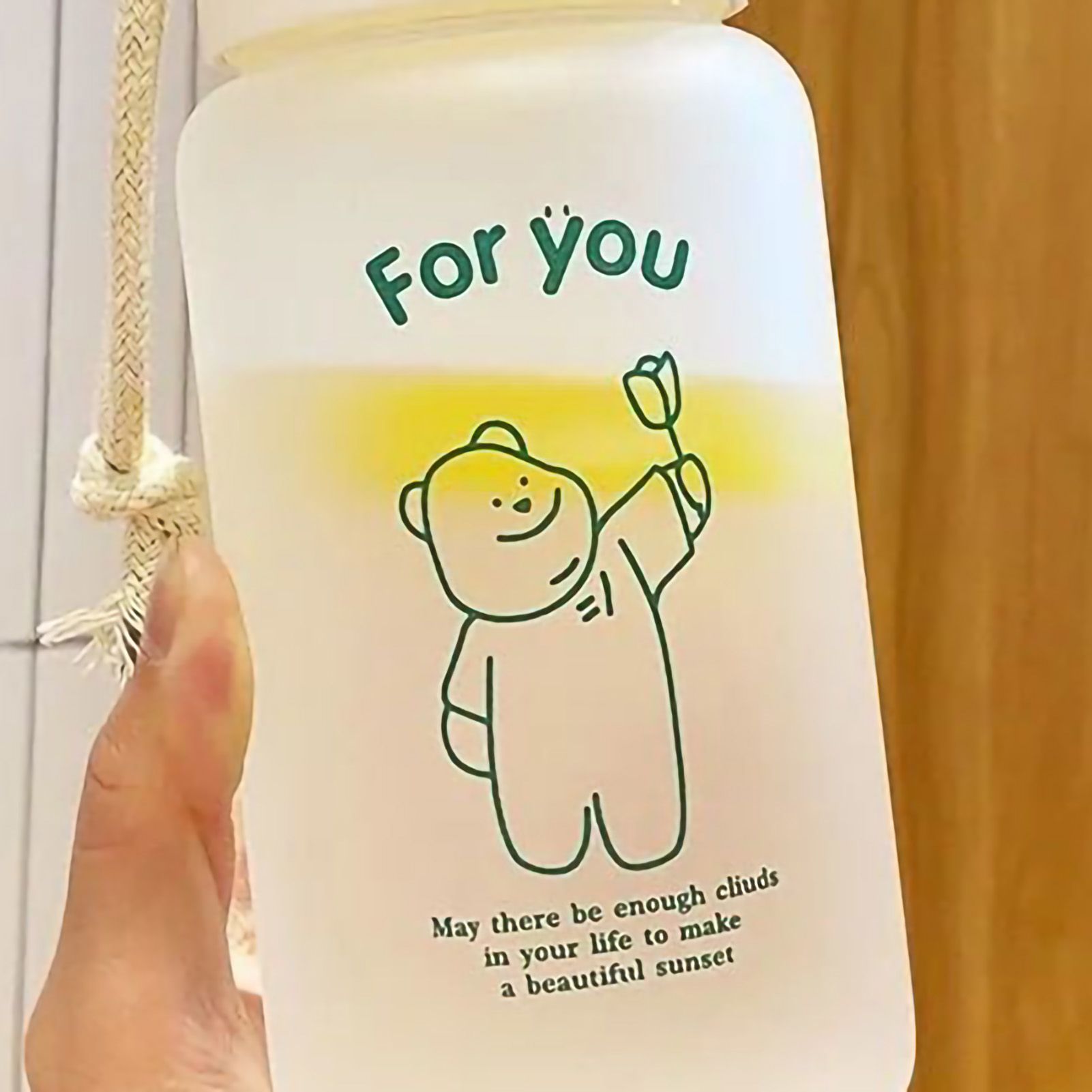 Kids Water Bottle Cute Cartoon Printing Handle Design Healthy Odorless Good view 5