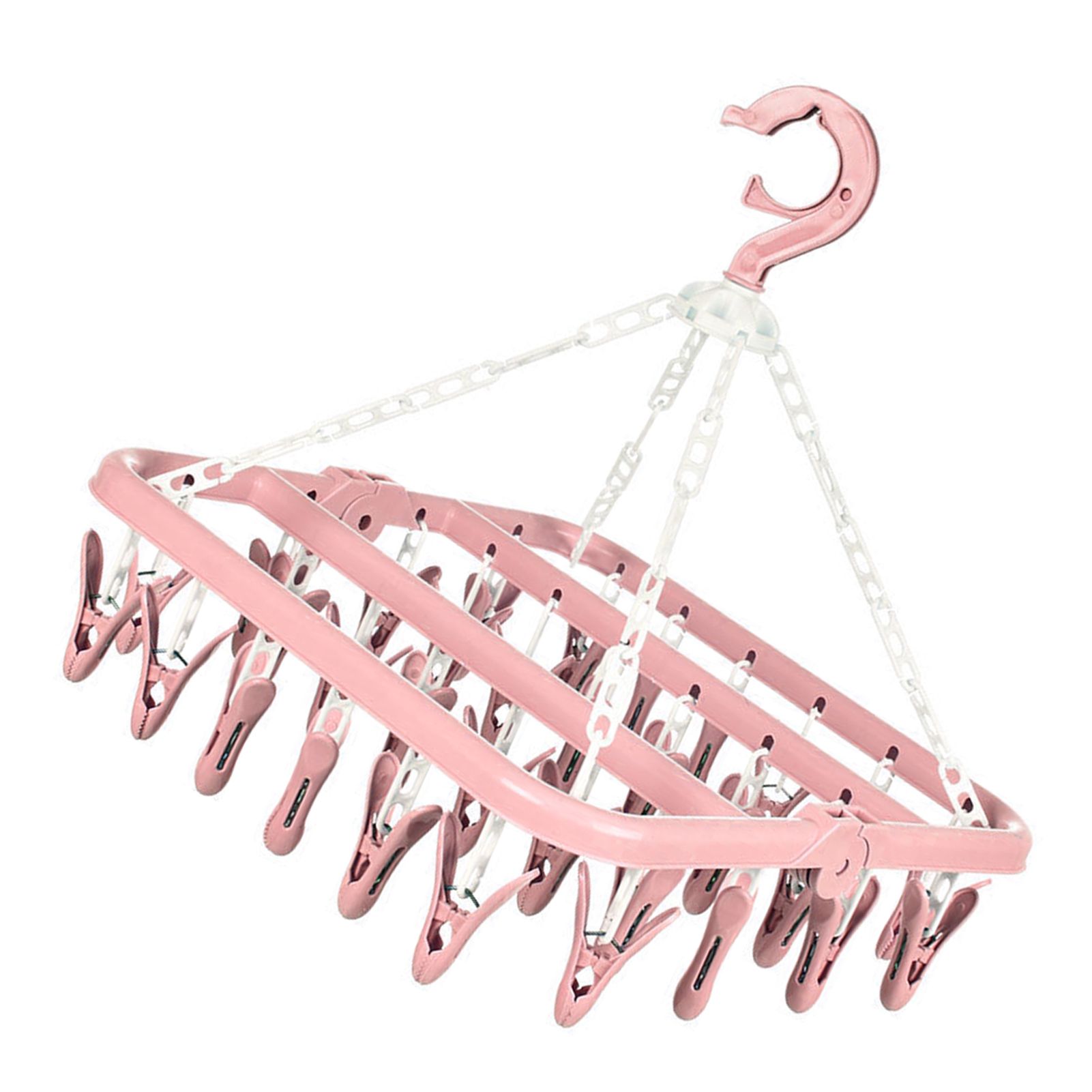 32 Clip Folding Hanger 360 Degree Rotation Household Laundry Clip Rack with view 2