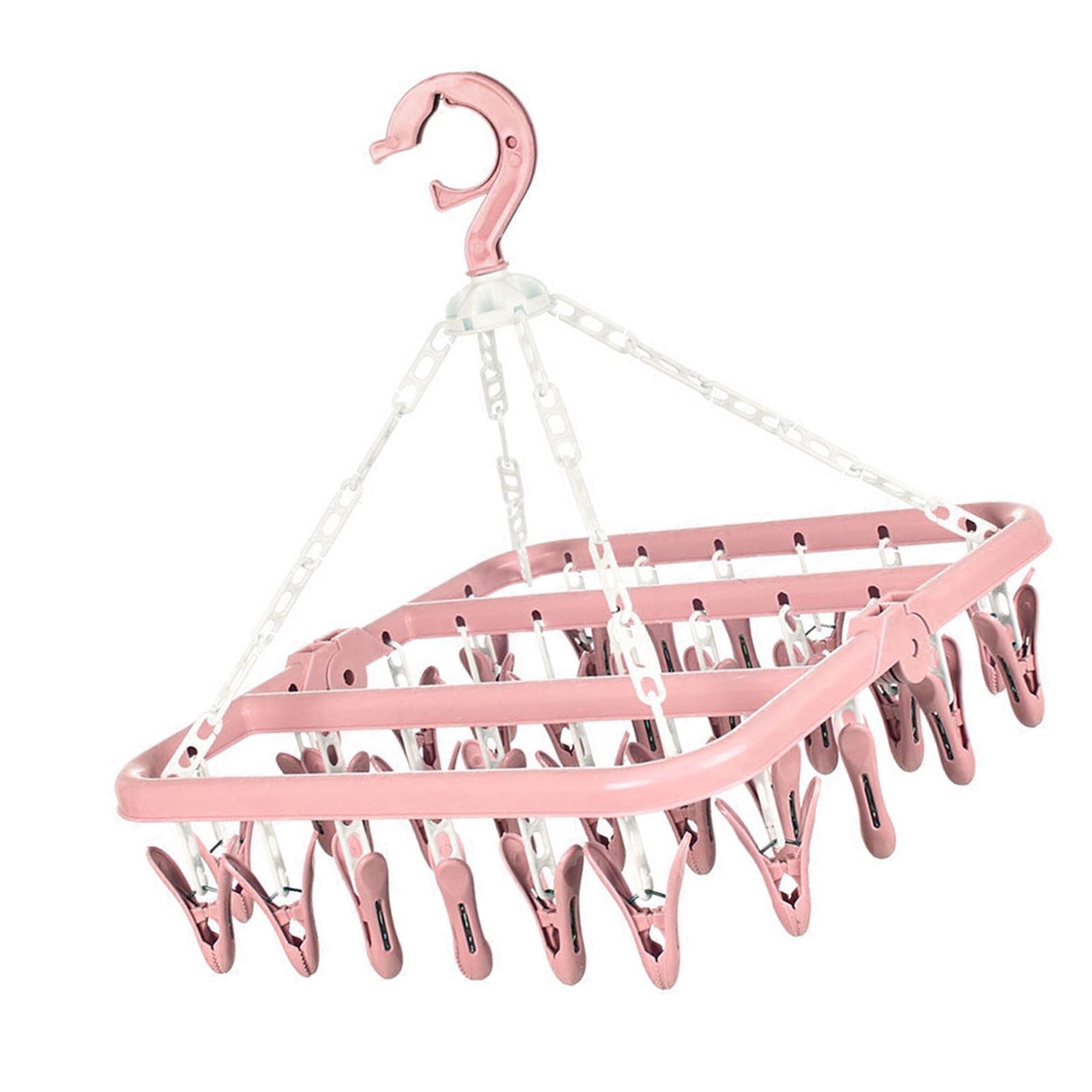 32 Clip Folding Hanger 360 Degree Rotation Household Laundry Clip Rack with view 3